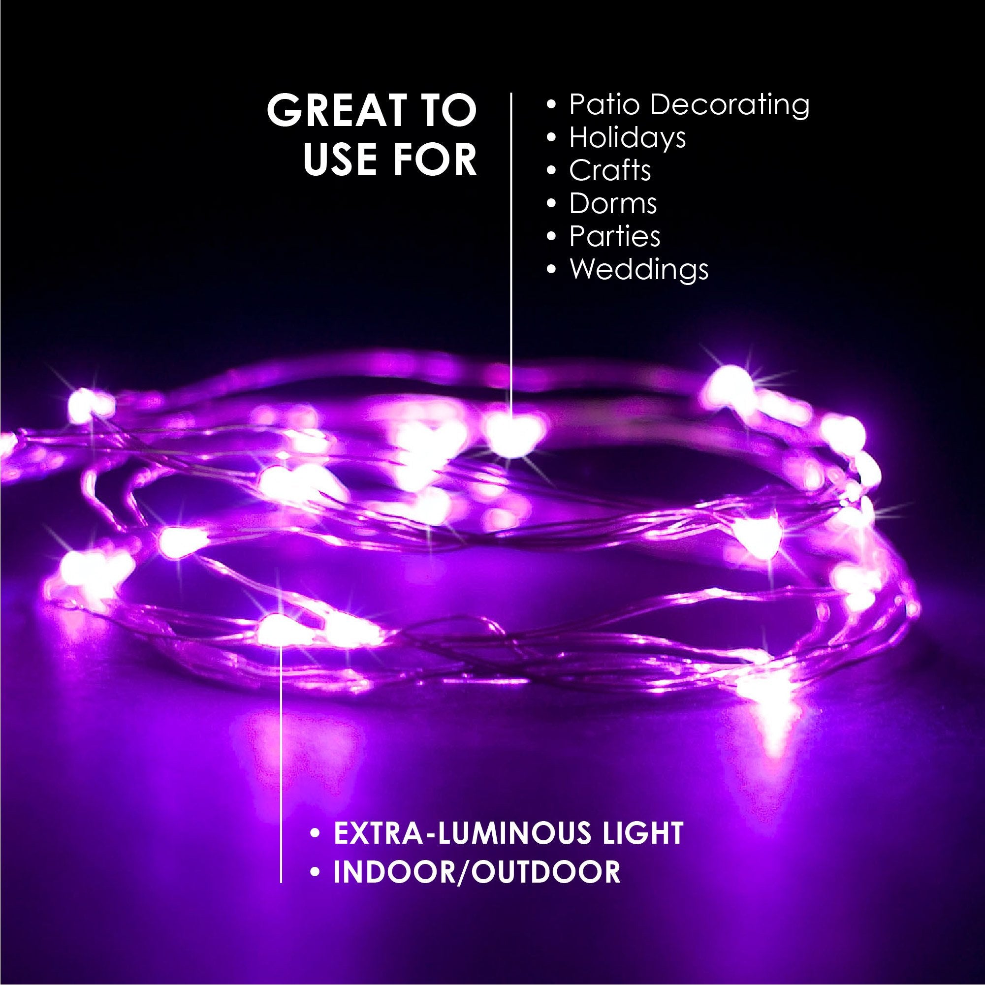 RTGS 2 Sets 20 LEDs Pink String Lights, Silver Wire, 6.5 ft, Battery Powered, Indoor/Outdoor Fairy Lights for DIY, Christmas, Party
