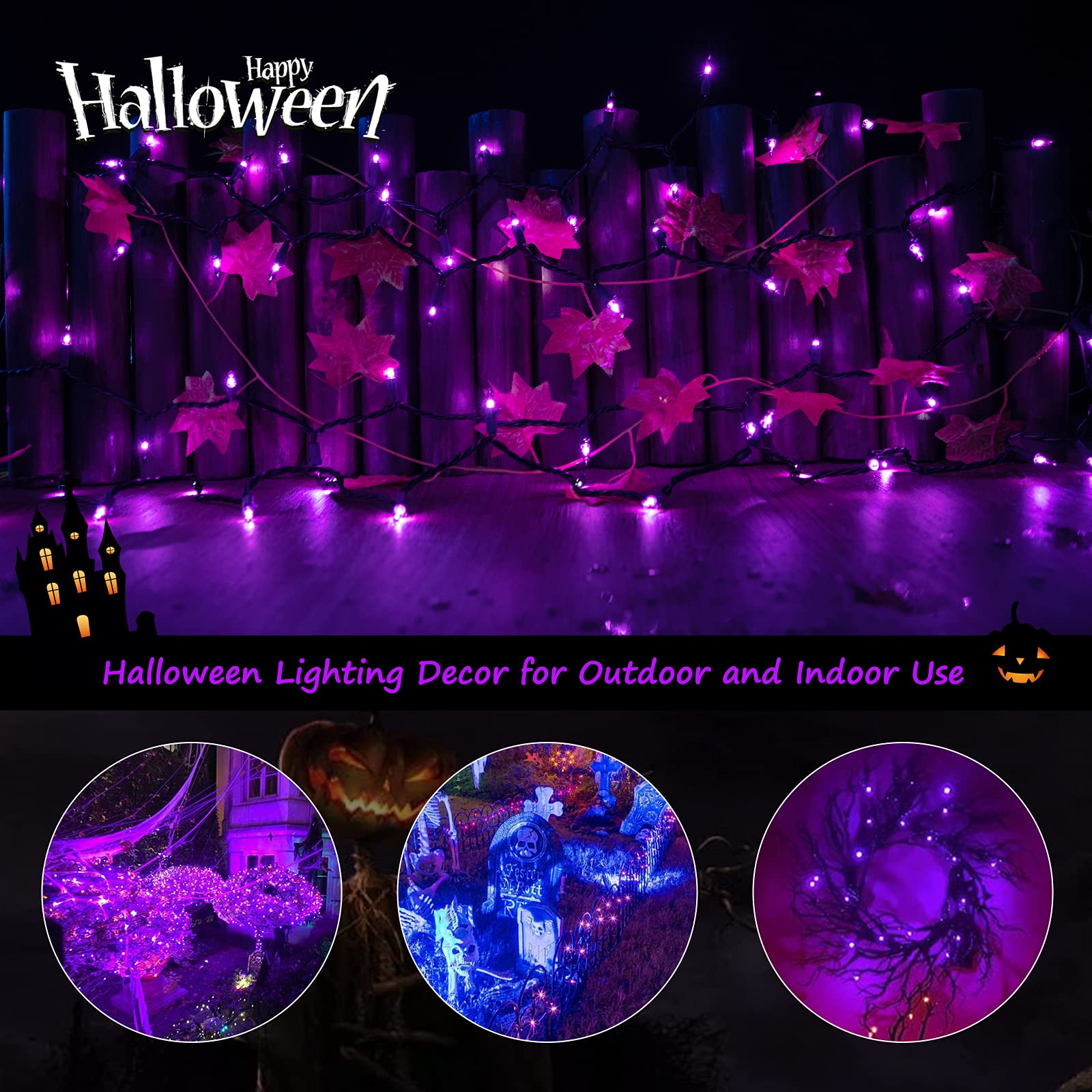 Minetom Halloween String Lights Outdoor 100 Count 25 Feet Incandescent Bulb Mini Lights for Christmas Indoor Garland Party Festi
