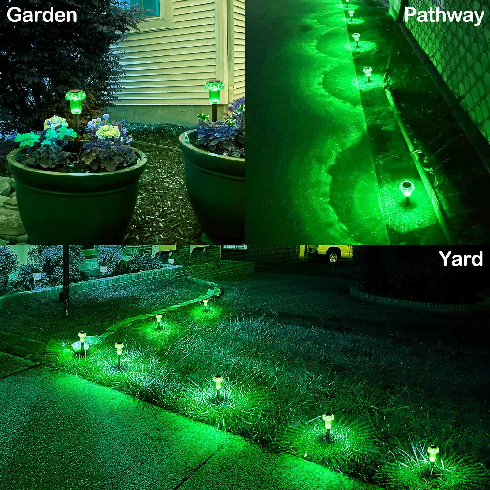 Lffital Halloween Solar Lights Outdoor 8 Pack Green Solar Pathway Lights Outdoor Mushroom Led Waterproof Lighting Stake For Outside  Yard  Path  Garden  Lawn  Patio  Landscape Decorations
