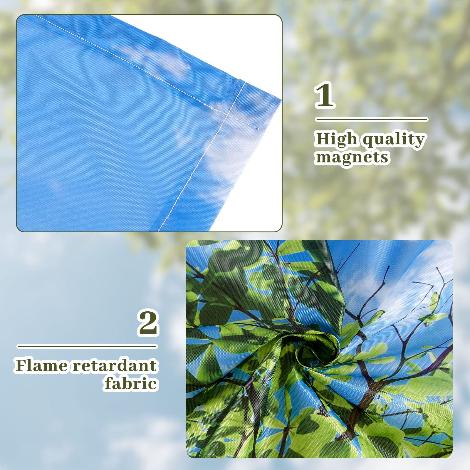 Hortsun 12 Pcs Fluorescent Light Covers, 4X2 Ft Magnetic Filters For Eyestrain Relief, Sky & Leaves