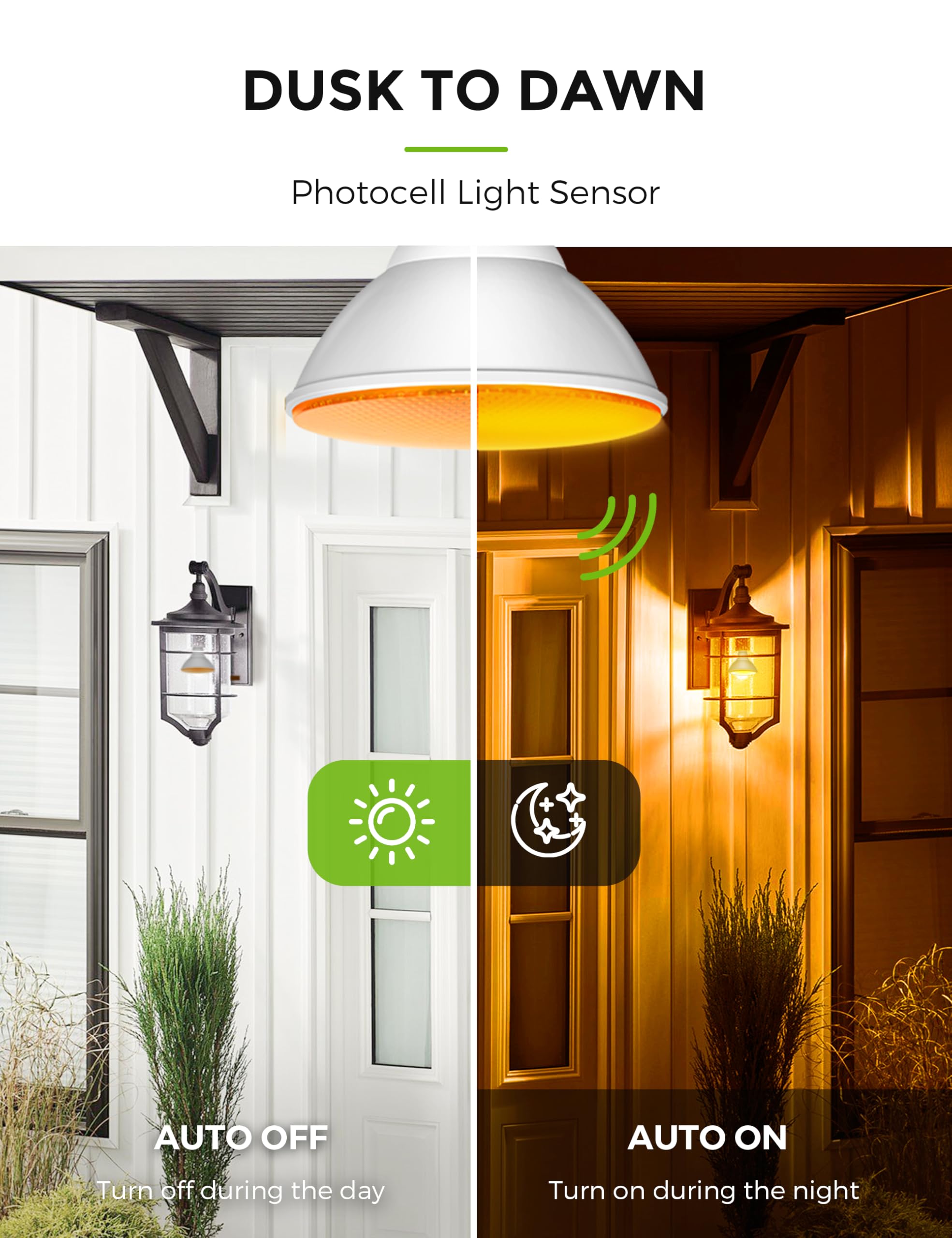 L LOHAS LED PAR30 Yellow Dusk to Dawn Bug Light Bulbs, 11W, 75W Equivalent, E26 Base, 2 Pack for Outdoor Patio and Backyard