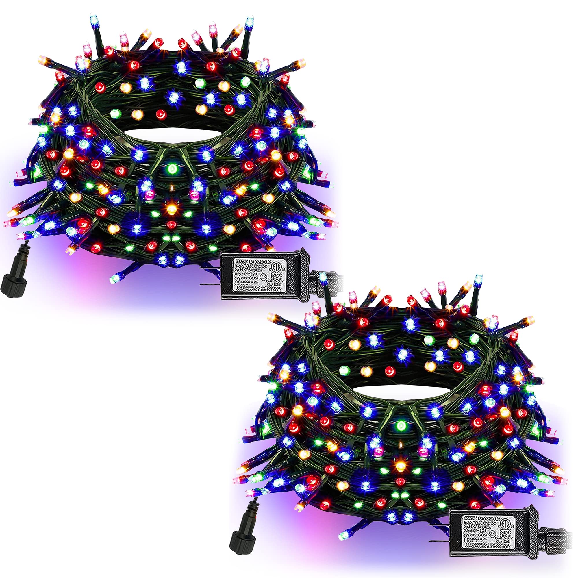 Dazzle Bright Christmas String Lights 400 LED Multi-Colored Waterproof 8 Modes Model HB-200COI