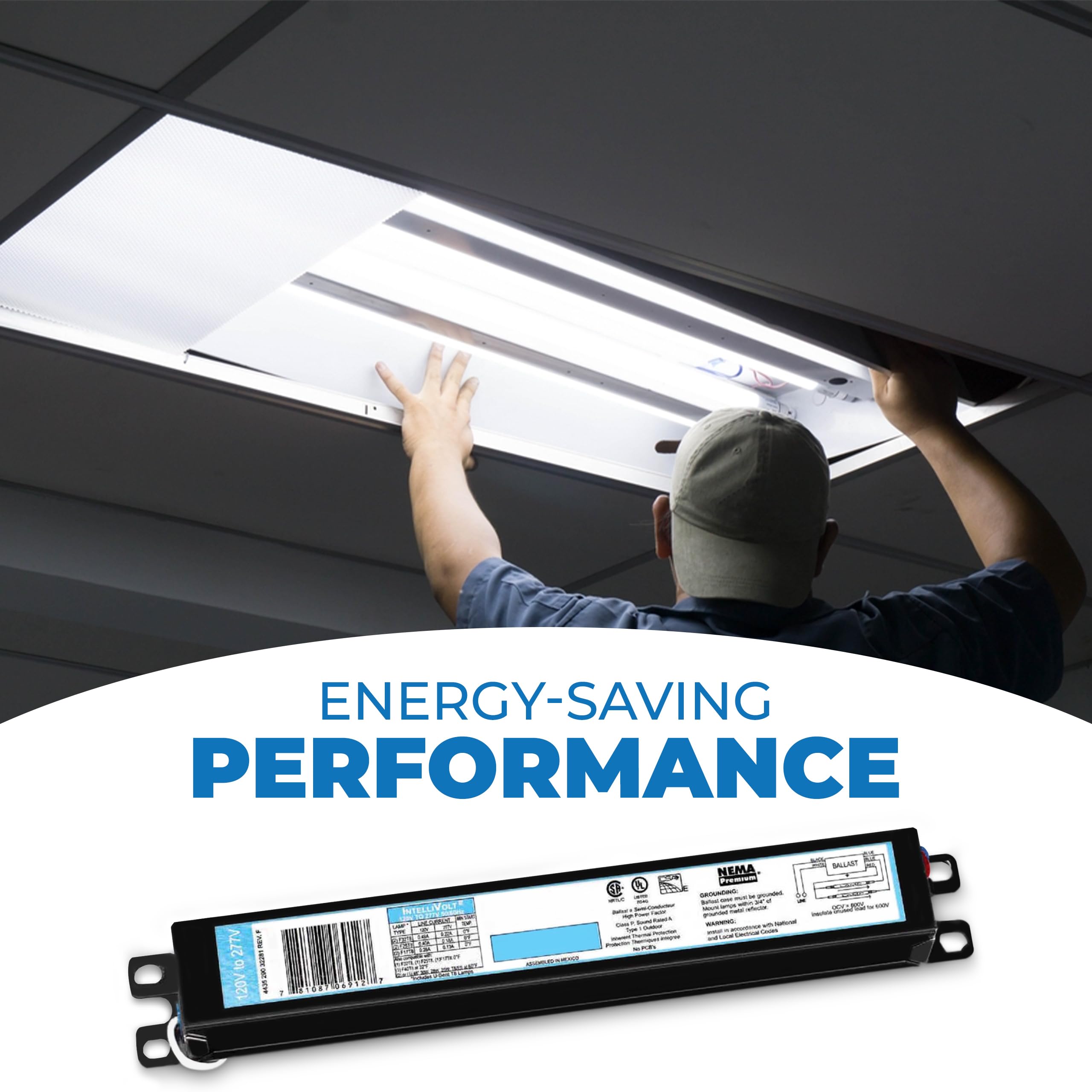 Ohlectric (10 Pack) Replacement For Icn-1P32-Sc 1 Lamp - T8 Fluorescent Electronic Ballast - 120-277 Volt - Instant Start - Stan