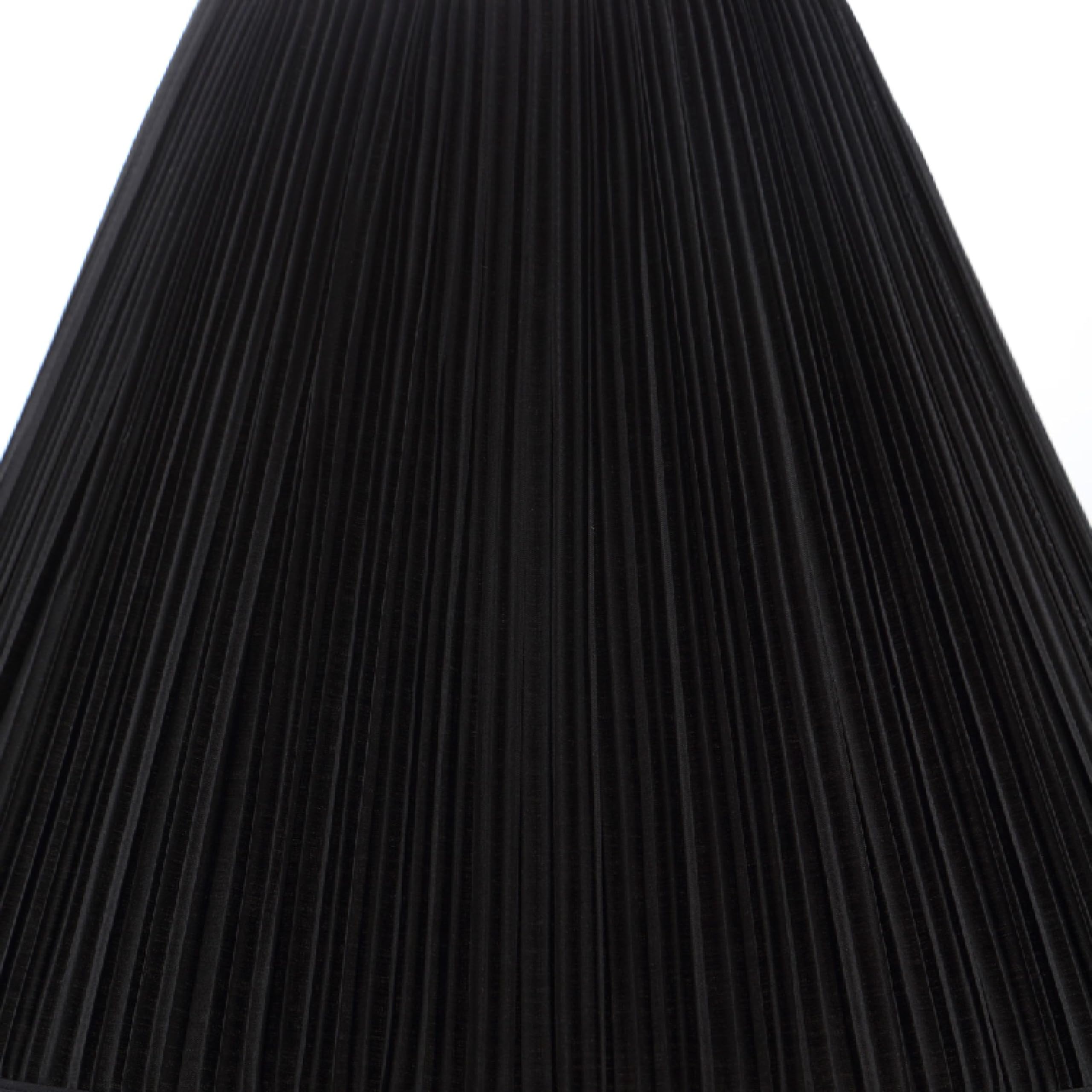 Aspen Creative 33192, Transitional Hardback Empire Shaped Mushroom Pleated Black Spider Shade, 6" Top X 16" Bottom X 12" Slant