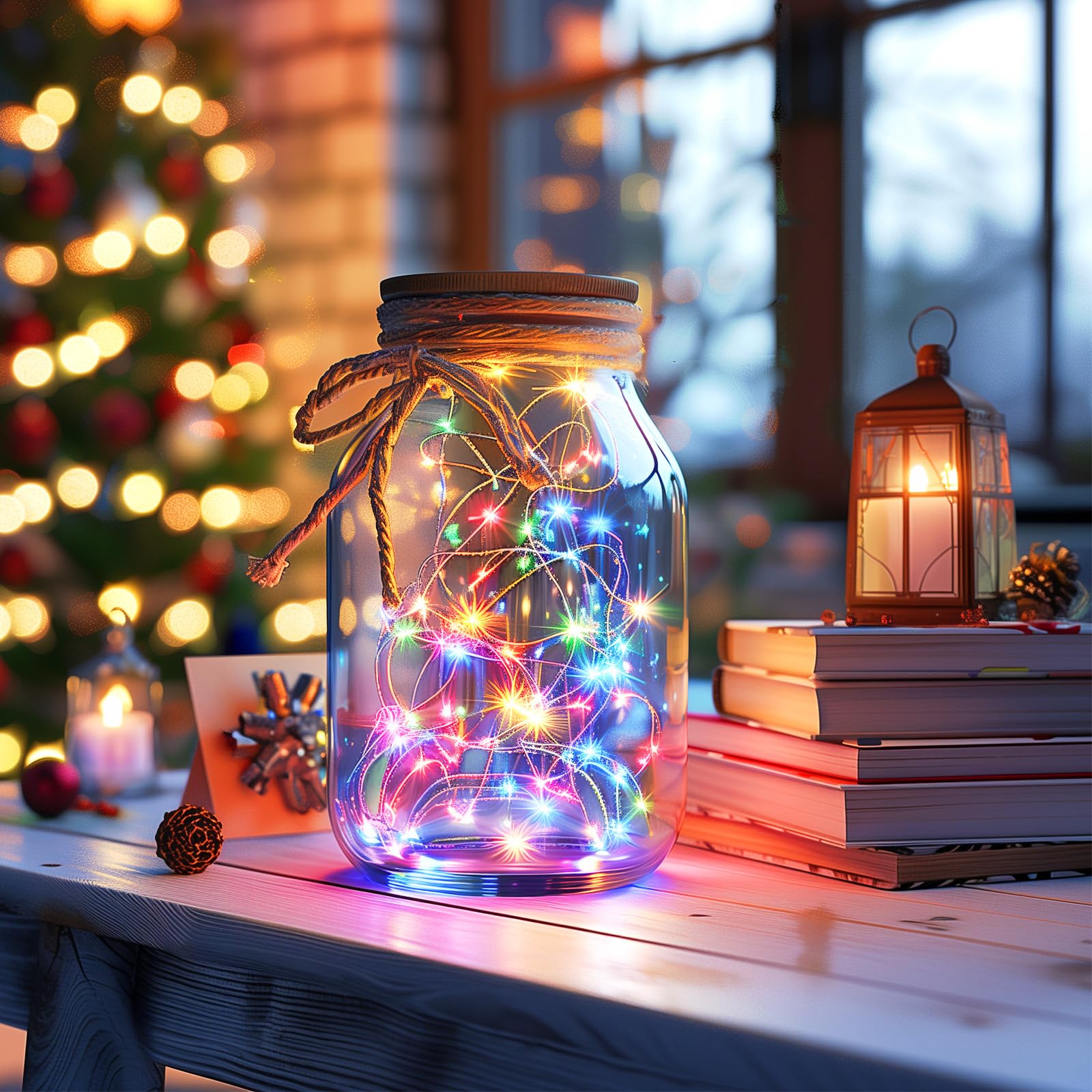 Minetom Multicolored Fairy String Lights, 40 Ft, 120 Leds, Waterproof Copper Wire For Diy Christmas, Party, Wedding, Indoor Decor