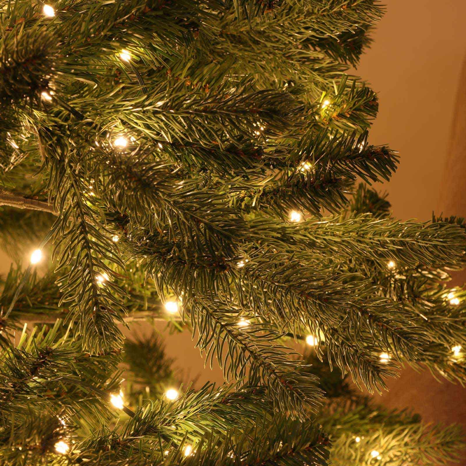 Qbis 200 Warm White Led Christmas Lights With Remote, 65Ft Of Lights On Green Wire, Multifunction And Timer Twinkling Christmas Tree Lights, Plug-In Twinkle Lights Indoor & Outdoor Christmas Lights