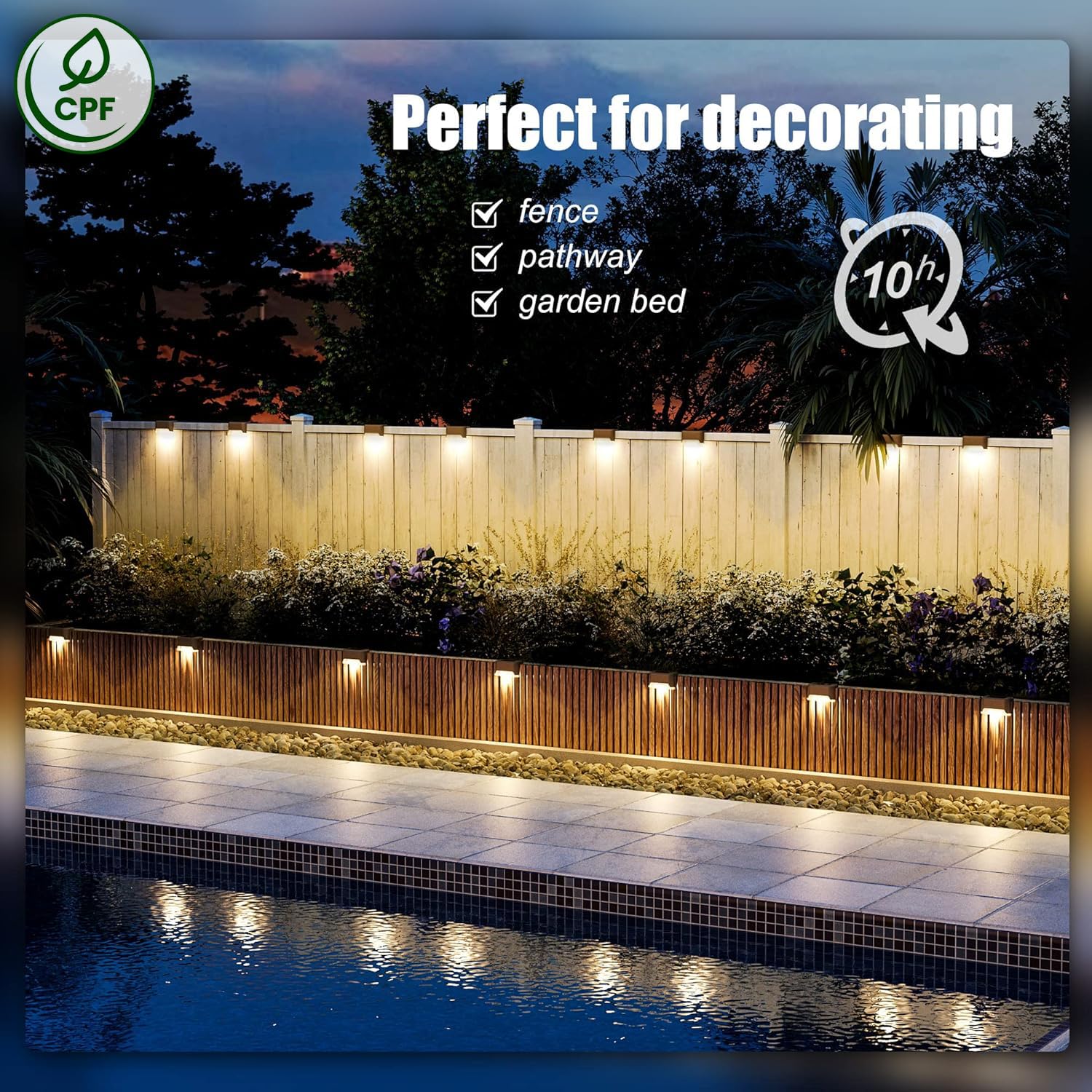 SOLPEX Solar Deck Lights 16 Pack - Waterproof LED Step Lights, Warm White, for Outdoor Stairs, Fence, Yard, Patio, and Pathway