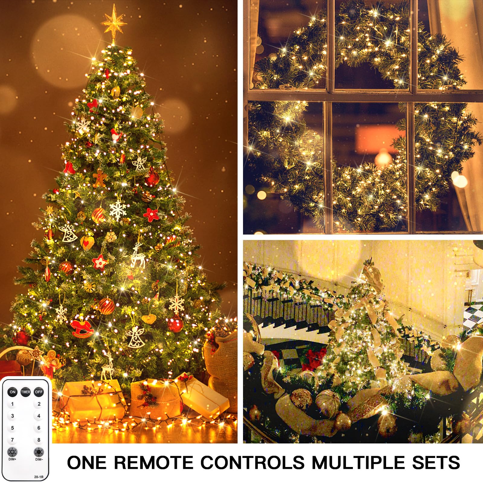 suddus Christmas Tree Lights Indoor, 100 LED 33ft Warm White String Lights for Home Decoration, Model SDWW-100D