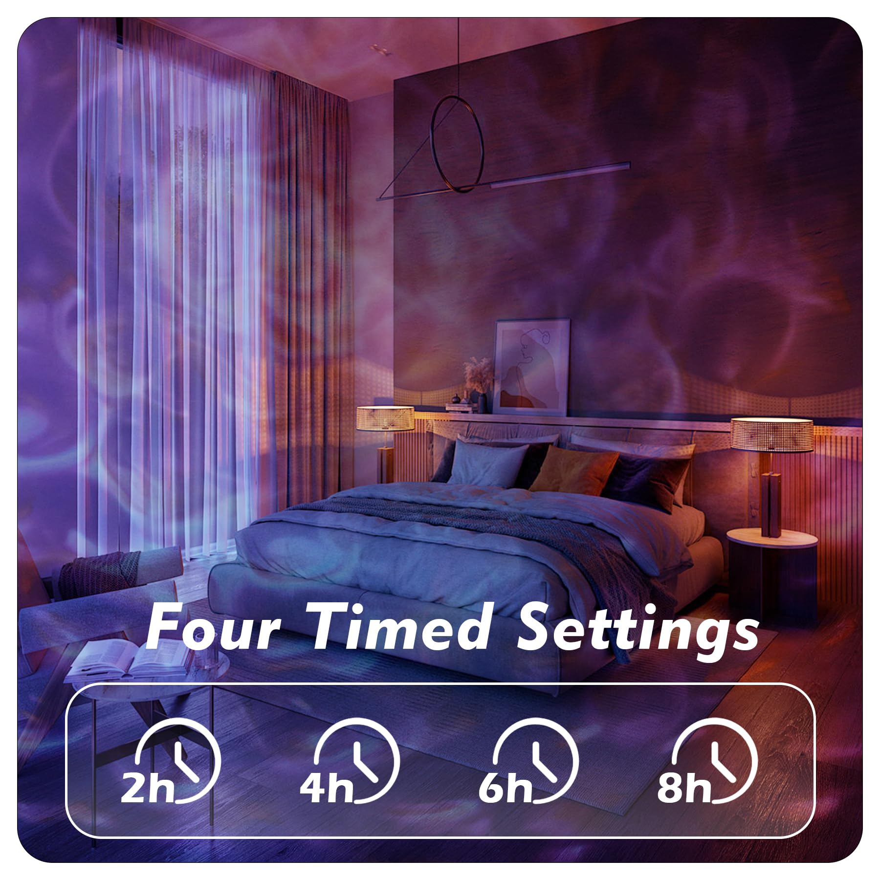 HeKation Outdoor Projector Lights - 15 Colors Water Wave Effect, Waterproof, Remote Control, Model C-3, Style A