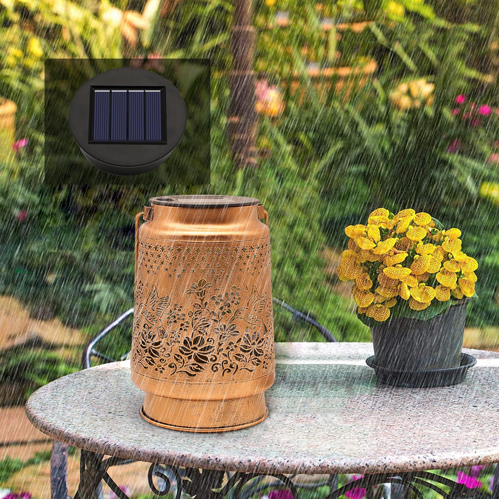 Znycye 4 Pack Solar Light Replacement Top(Top Size 3.15 Inch, Bottom Size 2.76 Inch) Led Solar Panel Lantern Lid Lights, Outdoor