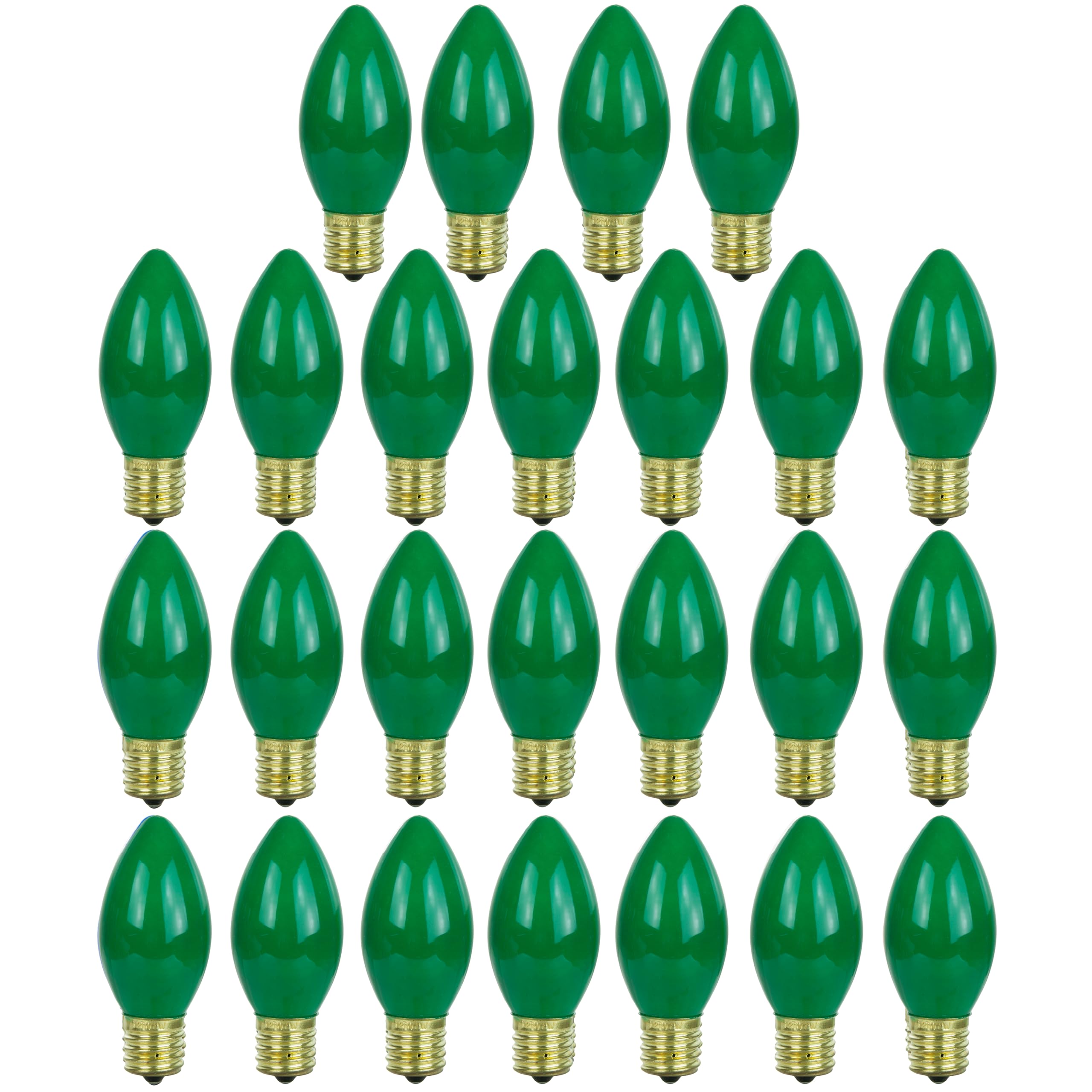Sunlite 01295-SU Incandescent C9 Colored Bulbs, Holiday Decorative Bulb 7 Watts, E17 Intermediate Base, Christmas-Lights Nightli