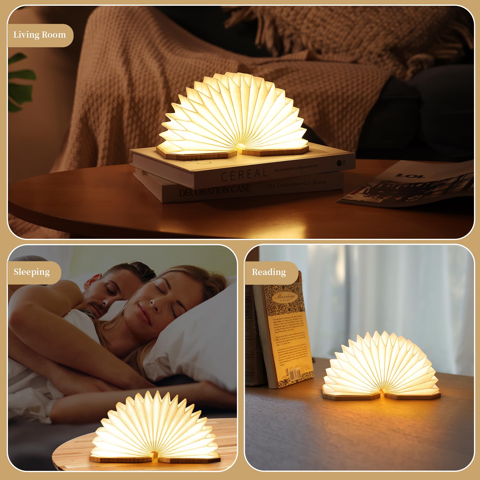 Bamboo Base Paper Lantern Lights - Foldable Japanese Lamp, 3 Color Modes For Home Decor, Spiritual Gifts