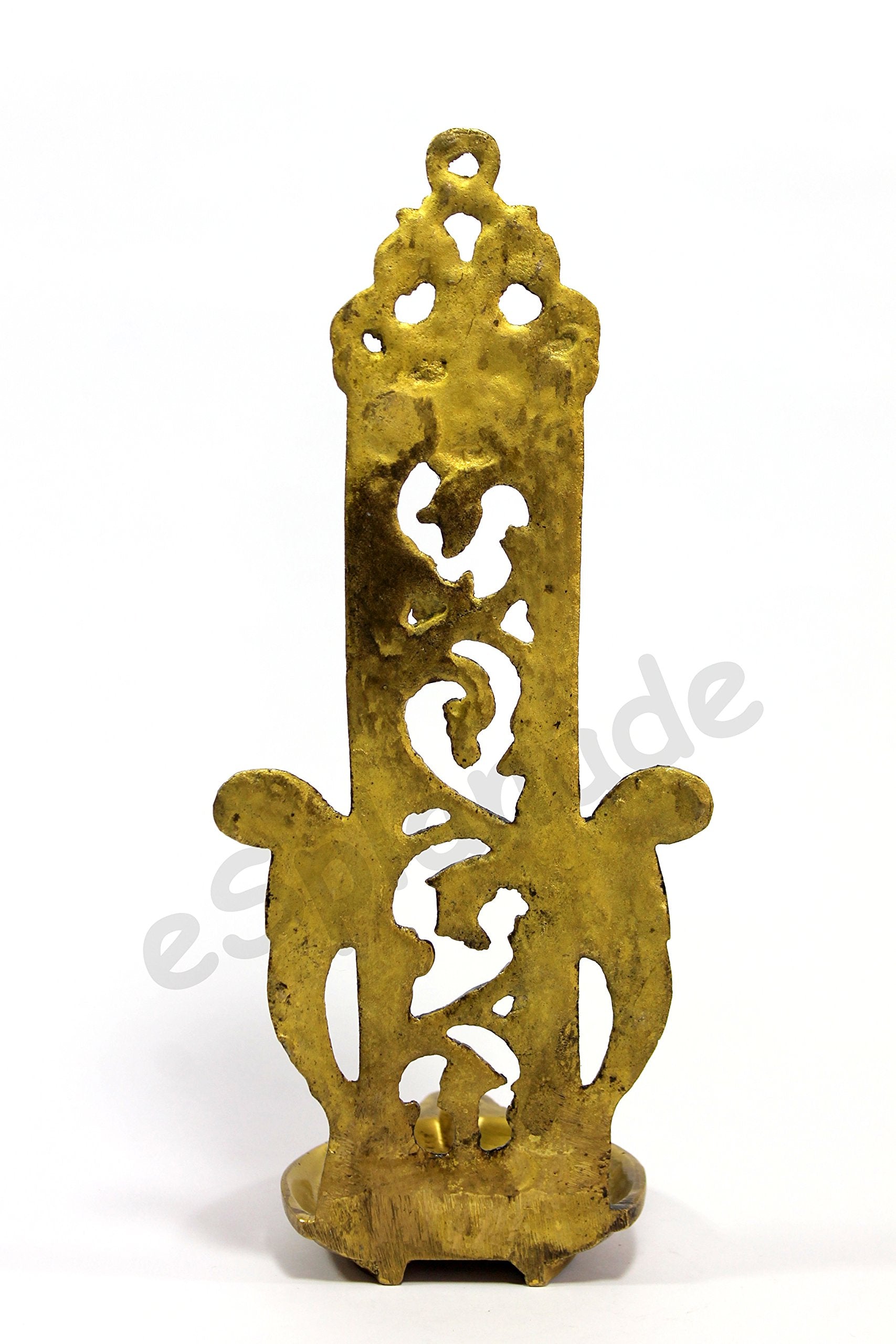 Esplanade - Ethnic Indian Design Peacock Brass Wall Hanging Diya - 11&quot; Inches | Home Decor |Brass Diya | Brass Deepam | Brass Lamps | Kuthu Vilakku |