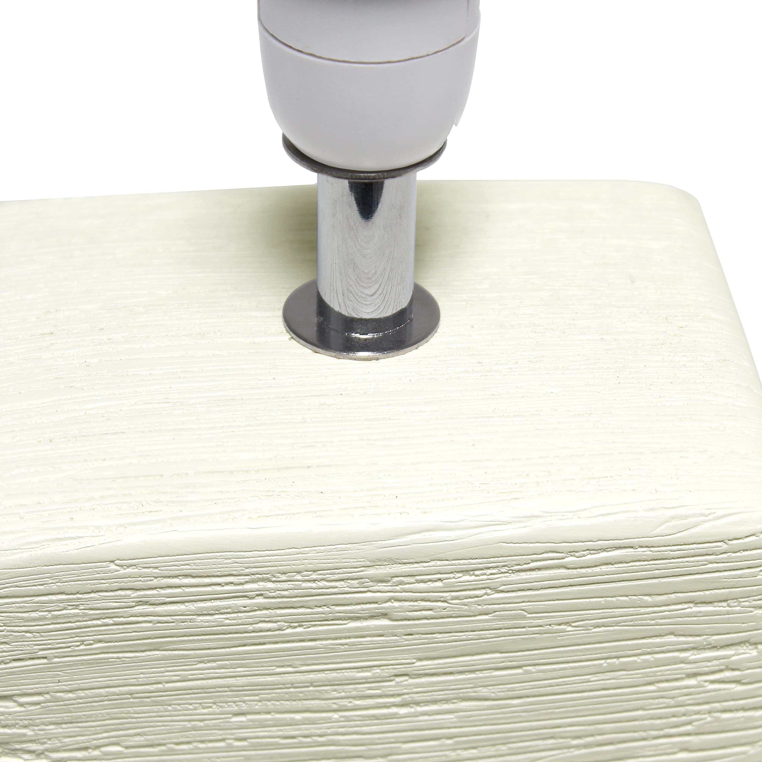 Simple Designs LT2072-OFF Faux Stone Table Lamp, Ceramic, Off White with White Shade, 1 Count