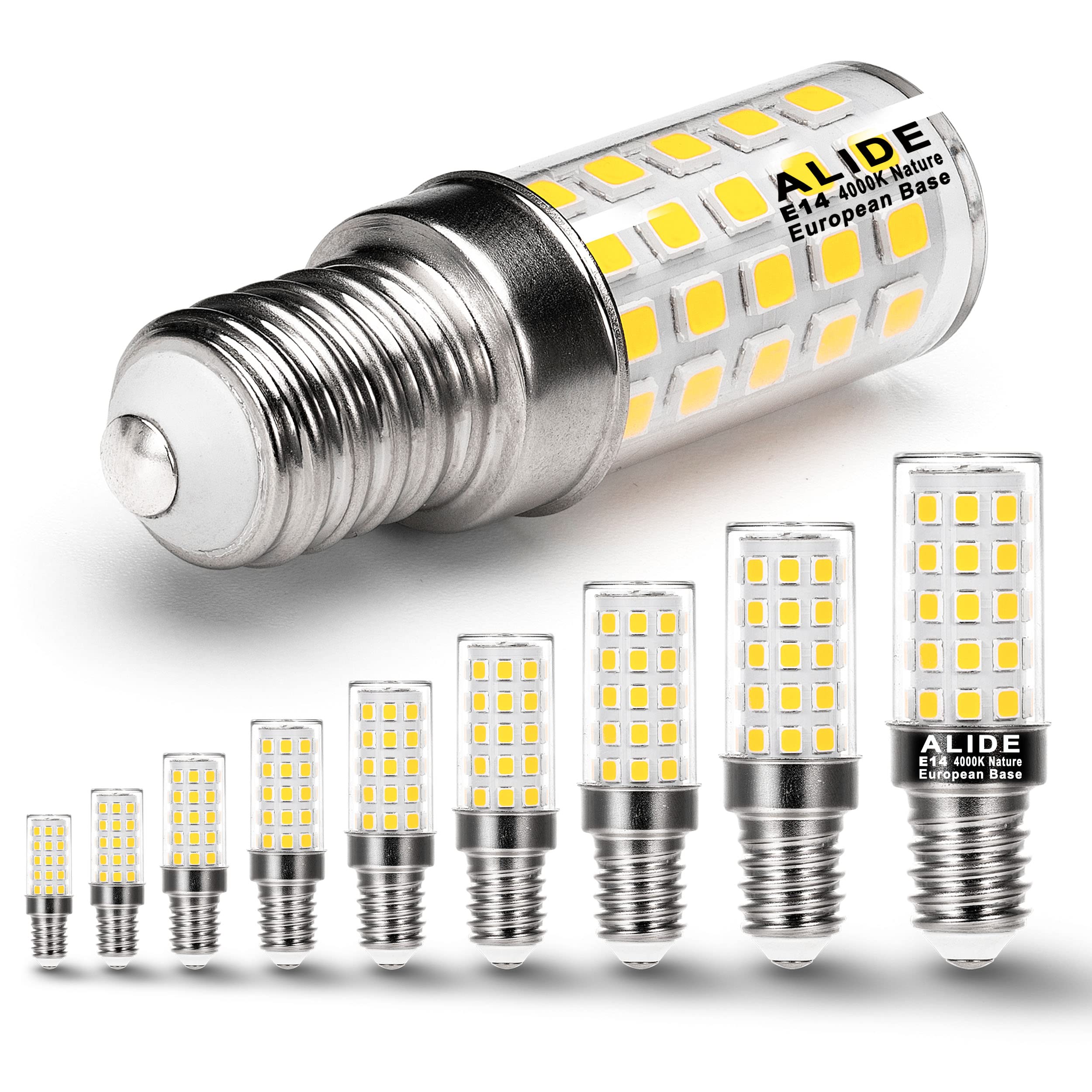 Alide E14 Base 220V Led Candelabra Light Bulb 40W Equivalent,E14 European Base,Natural White 4000K,Ac100 To 265V E14 Bulbs For C