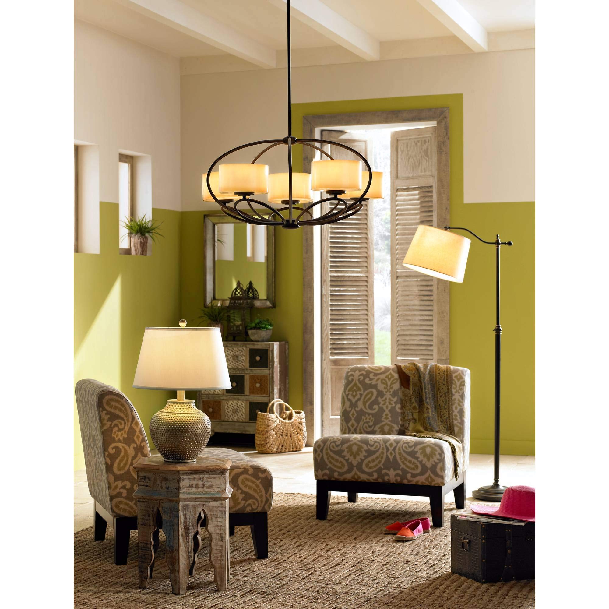 Cal Lighting BO-2205FL Transitional Floor Lamp, Metal, 28x14x62.5 inches, Bronze