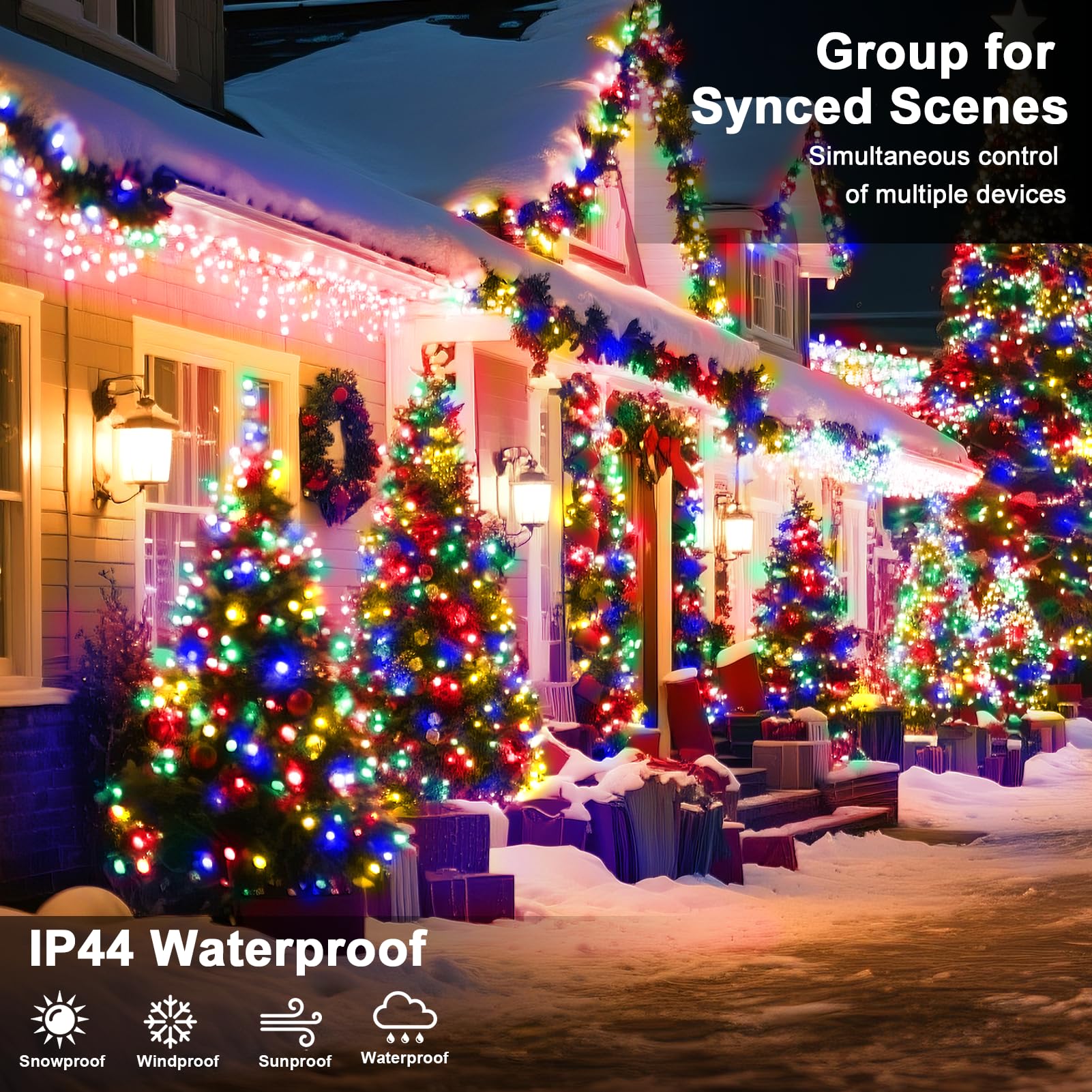 JDGJYDS LED String Lights 124FT 380LED Multicolor Waterproof 8 Modes & Timer for Indoor Outdoor Use, Model SG-SBDE01