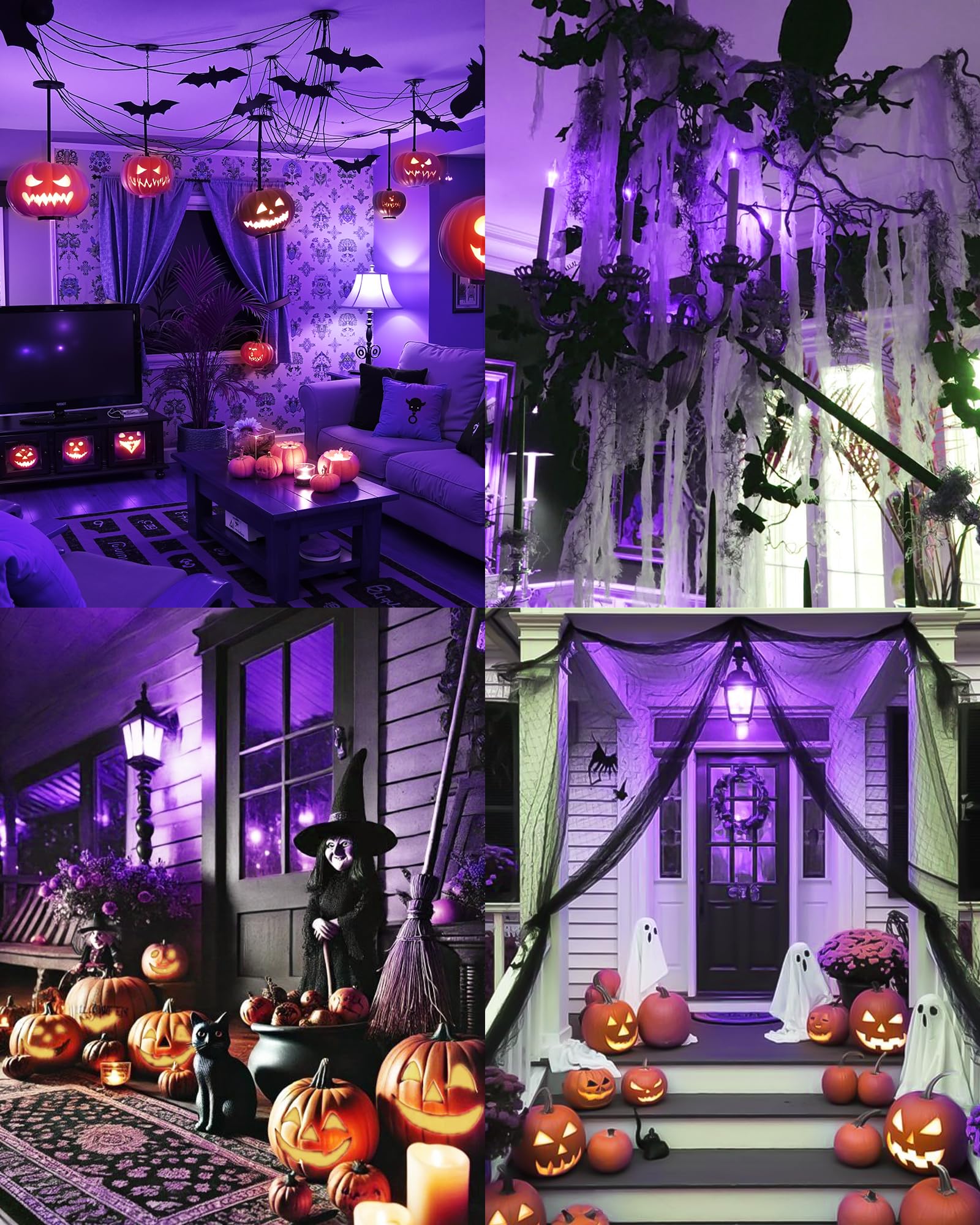 Flaspar 3 Pack E12 Led Purple Light Bulbs  E12 Filament Candelabra Bulb 4W 40W Equivalent  Vintage Led Purple Lights For Christmas Light Bulbs  Porch  Halloween Party  Black Decorative Lighting