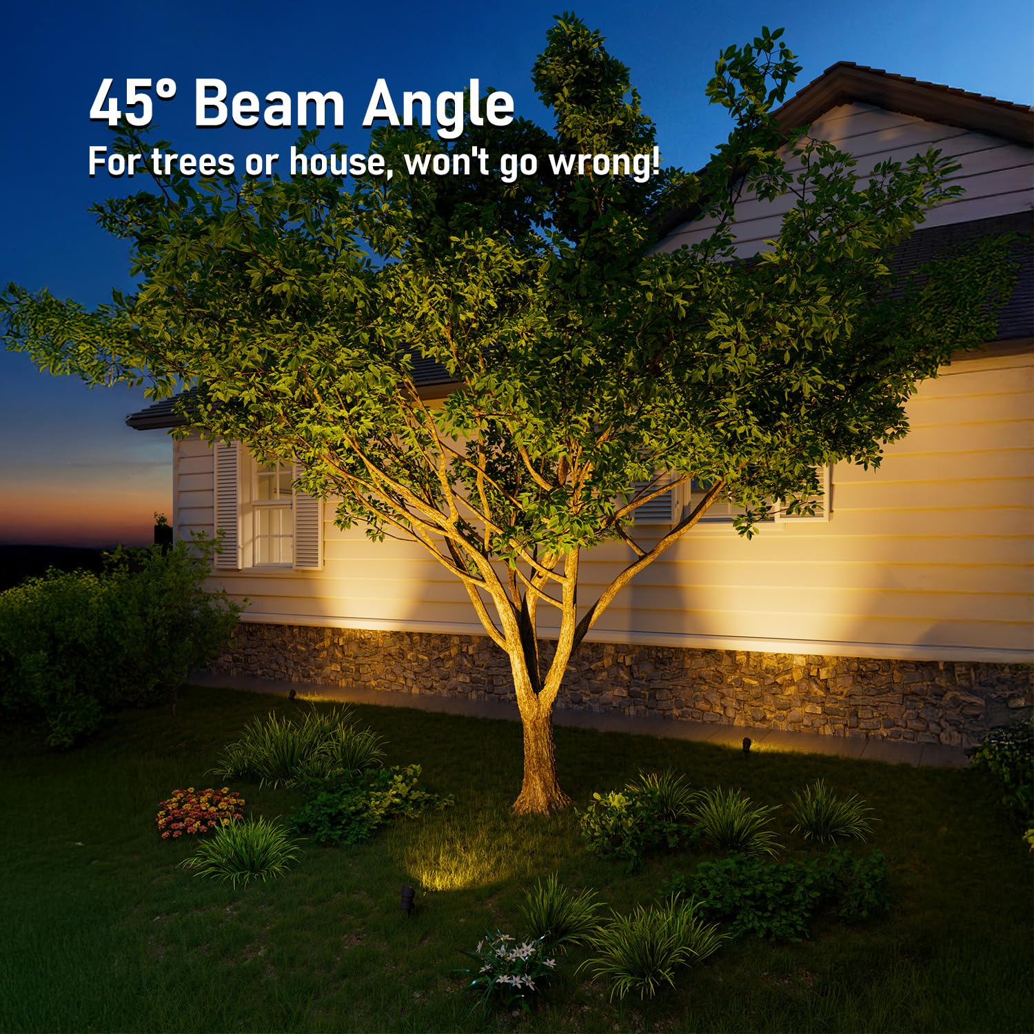 LEONLITE 8-Pack Low Voltage LED Landscape Spotlight, 3000K Warm White, Aluminum, ETL Listed, Bronze Finish, Model 60816
