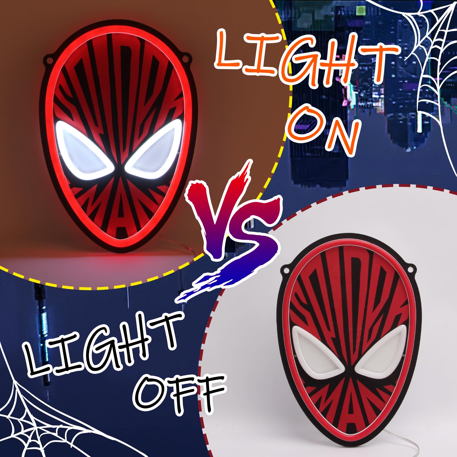 FRIFUN LED Neon Sign - Spider-Man Wall Decor - USB Powered - Acrylic - Model 001