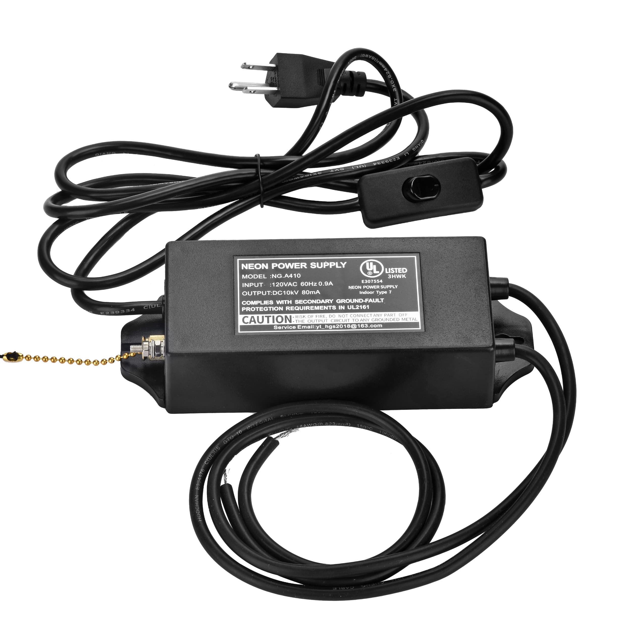 10KV 10000V Power Supply for Glass Neon Sign Electronic Neon Light Beer Signs Bar Lights Transformer 120V 50/60Hz(UL Approval)