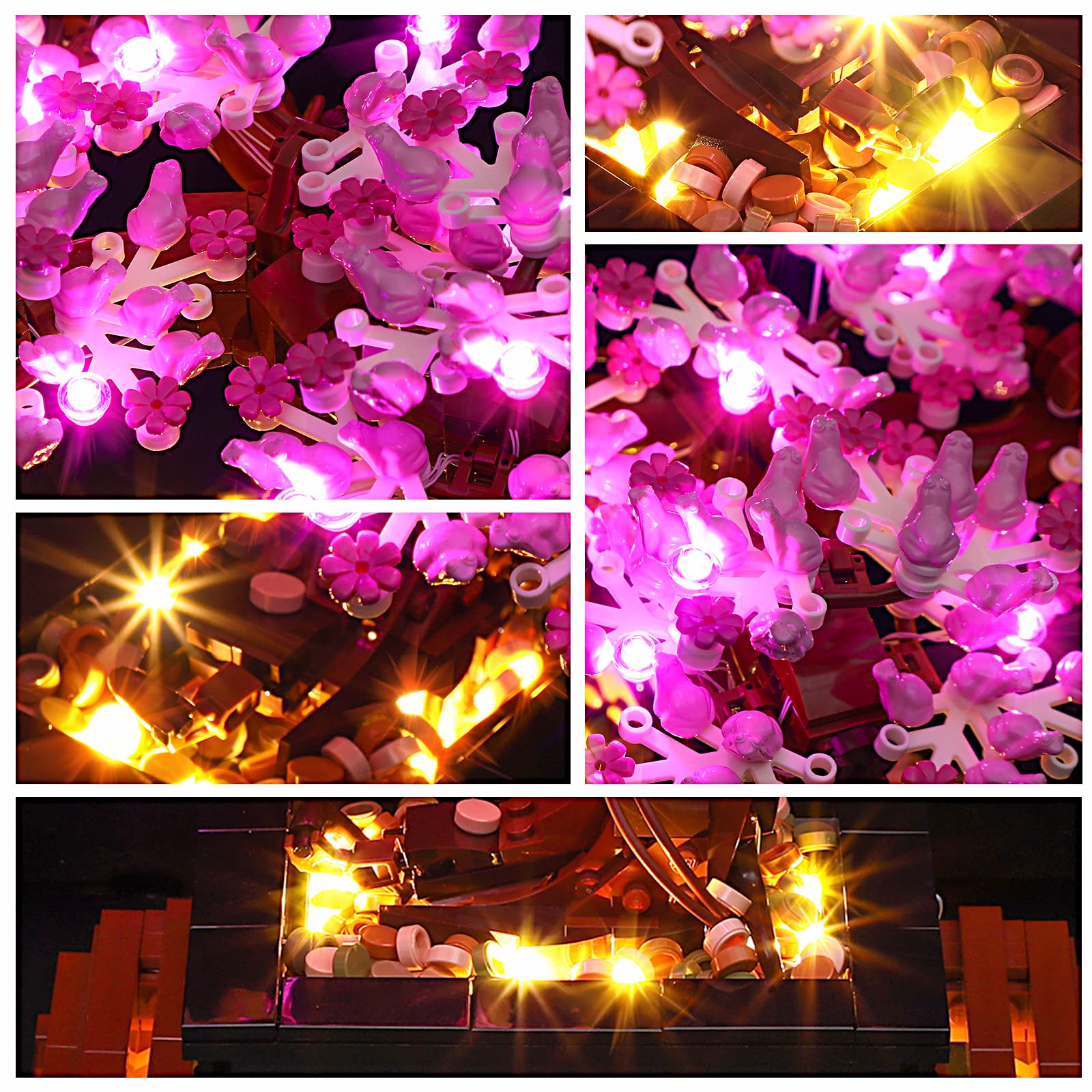 Yeabricks Led Light Kit For Lego - Creator Expert Bonsai Tree(Pink) Building Blocks Model, Led Light Set Compatible With 10281(Lego Set Not Included)