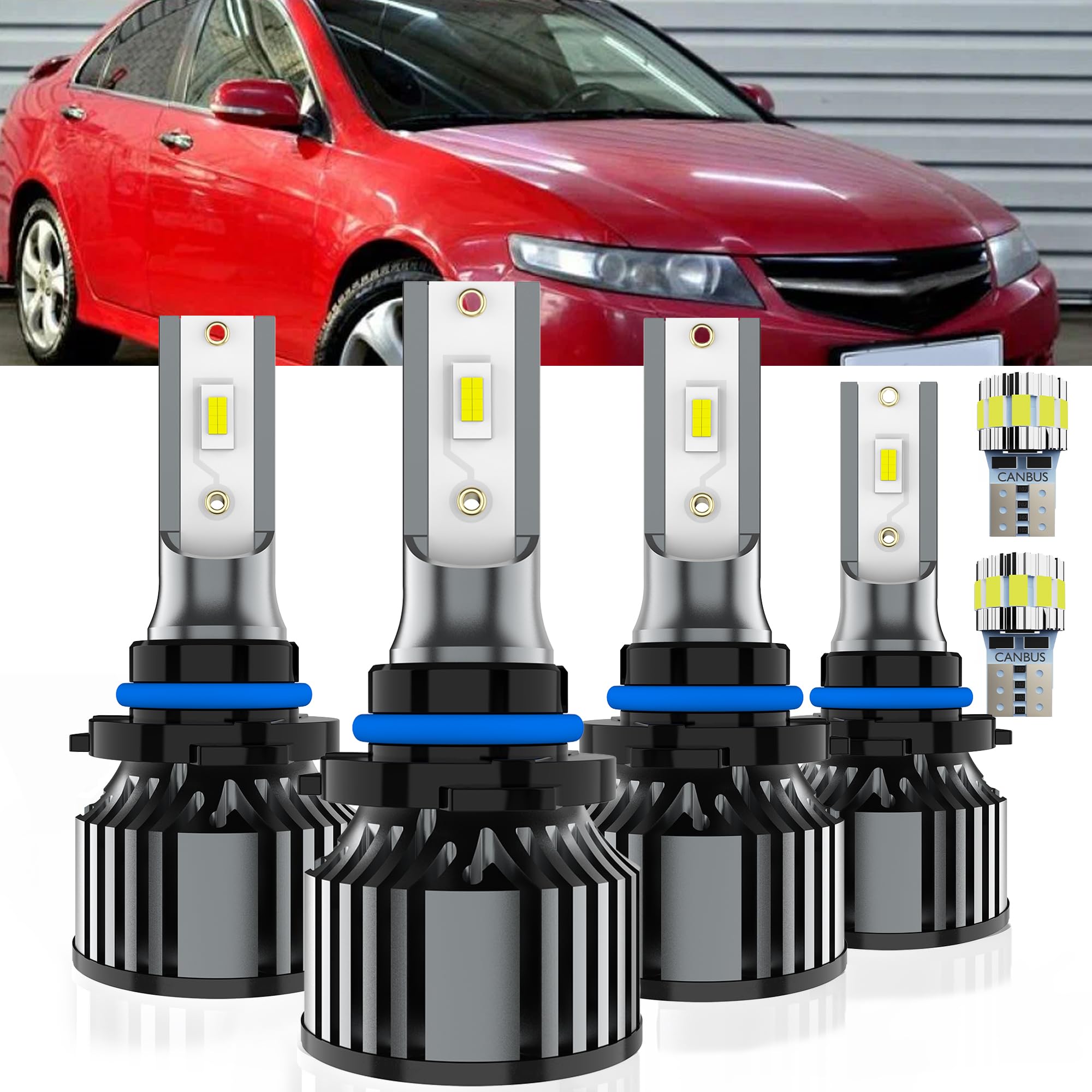 AYOTZIH Bulbs Fit For Honda Accord 1992-2007, High Beams Low Beams License Plate Lights Combo, 400% Brightness 6000K White Light