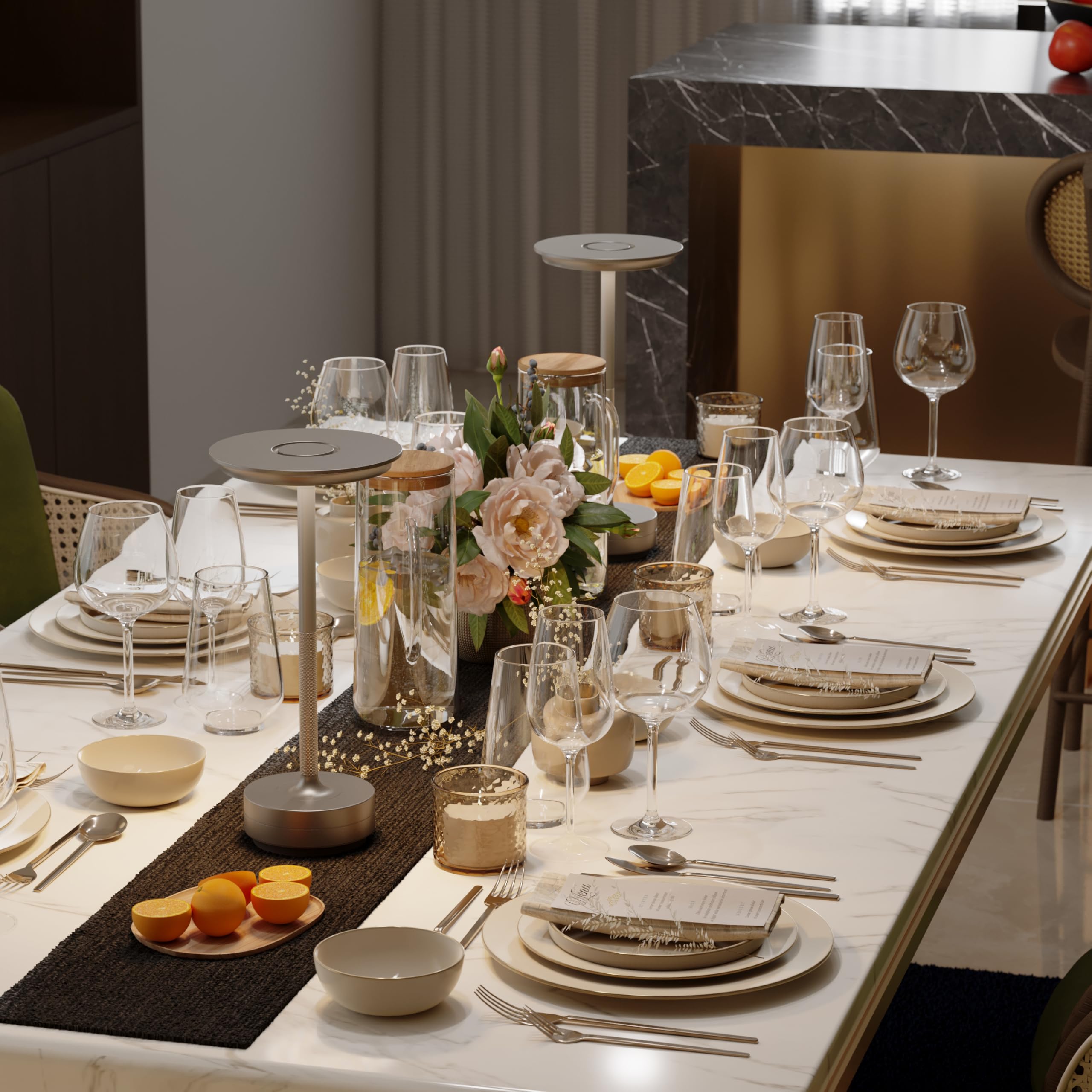 Ztflos Cordless Table Lamps, Led Rechargeable Outdoor Waterproof Portable Touch Battery Table Lamps With Memory Function, Built-