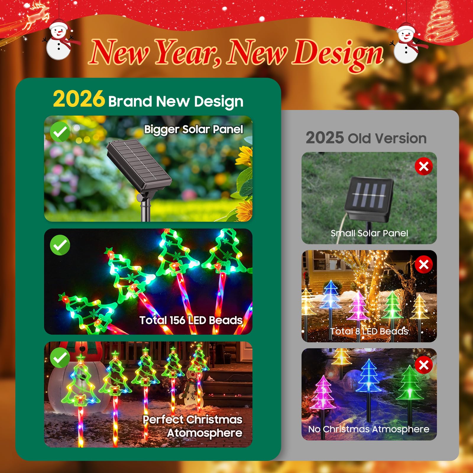 12 Pack Christmas Decorations Outdoor  Solar Christmas Tree Lights With 156 Bright Led And 10 Lighting Modes  7 Colorful Waterproof Xmas Decor For Pathway Yard