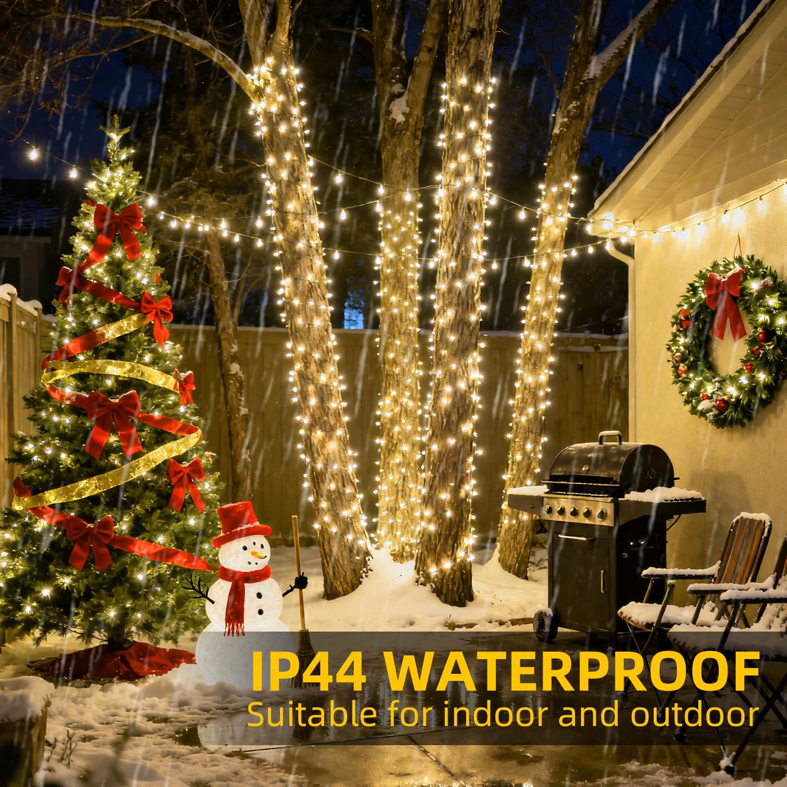 Lycklig Fairy Lights Plug In 65Ft 1000Led Warm Christmas Garland Lights With Timer Remote Waterproof Fire er Twinkle Cluster String Light For Bedroom Wreath Party Wreath Tree Decor Green Wire