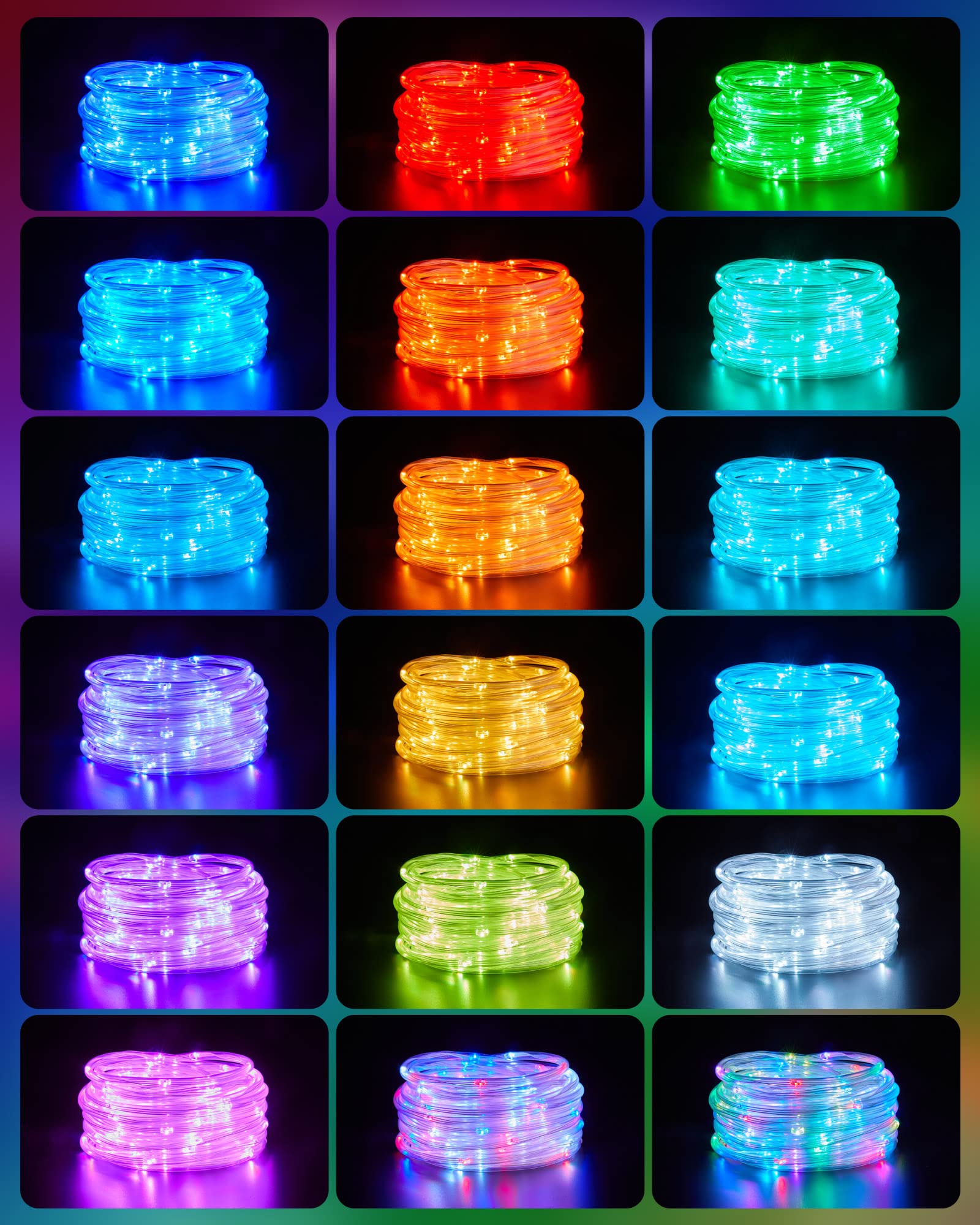 Minetom Color Changing Rope Lights - 99ft 300 LED Outdoor String Lights with Remote, Connectable, Twinkle Holiday Decoration
