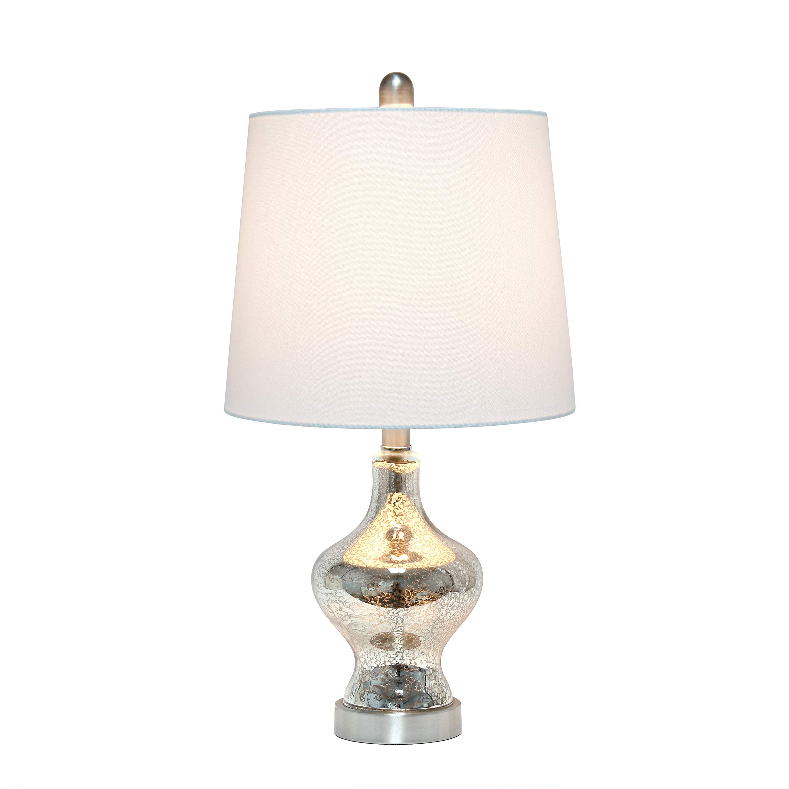 Elegant Designs Lt3317-Mur Glass Gourd Shaped Table Lamp, Mercury