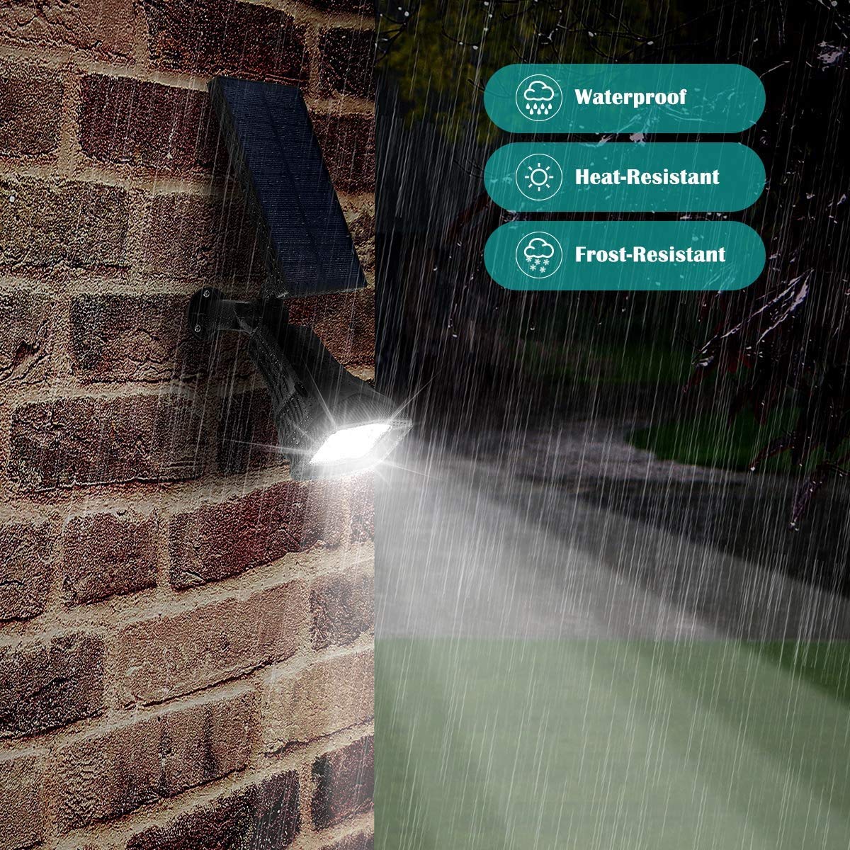 URPOWER Solar Spotlight, 2-in-1 Waterproof, Auto On/Off, Cool White, 2 Pack, Durable Plastic, Model SL018