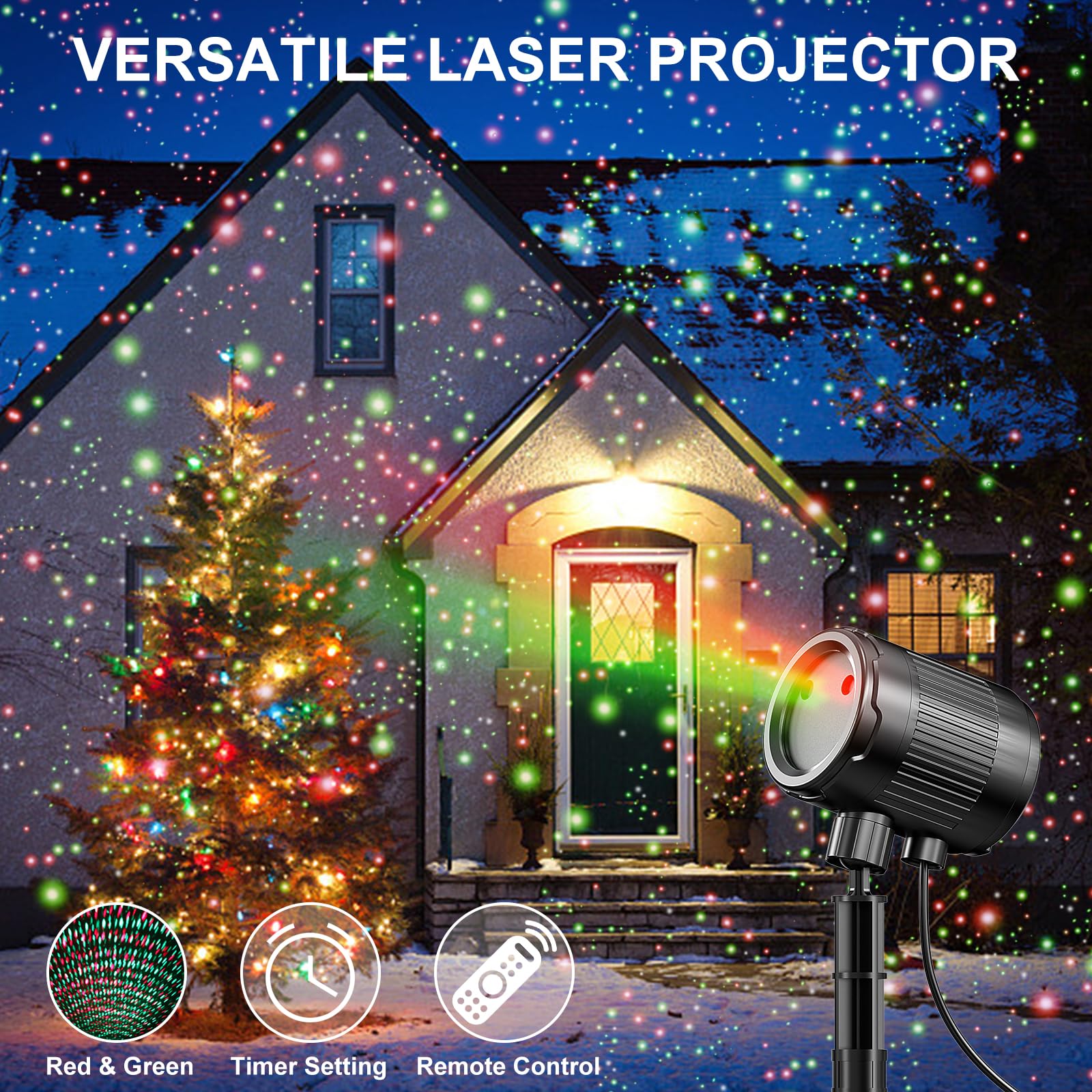 Christmas Laser Projector Light Outdoor: Green Red 2 Color Firefly Laser Lights  Ip65 Waterproof Star Projector Lights Show Decor For Garden Yard Holiday Party  Christmas Halloween New Year Gift