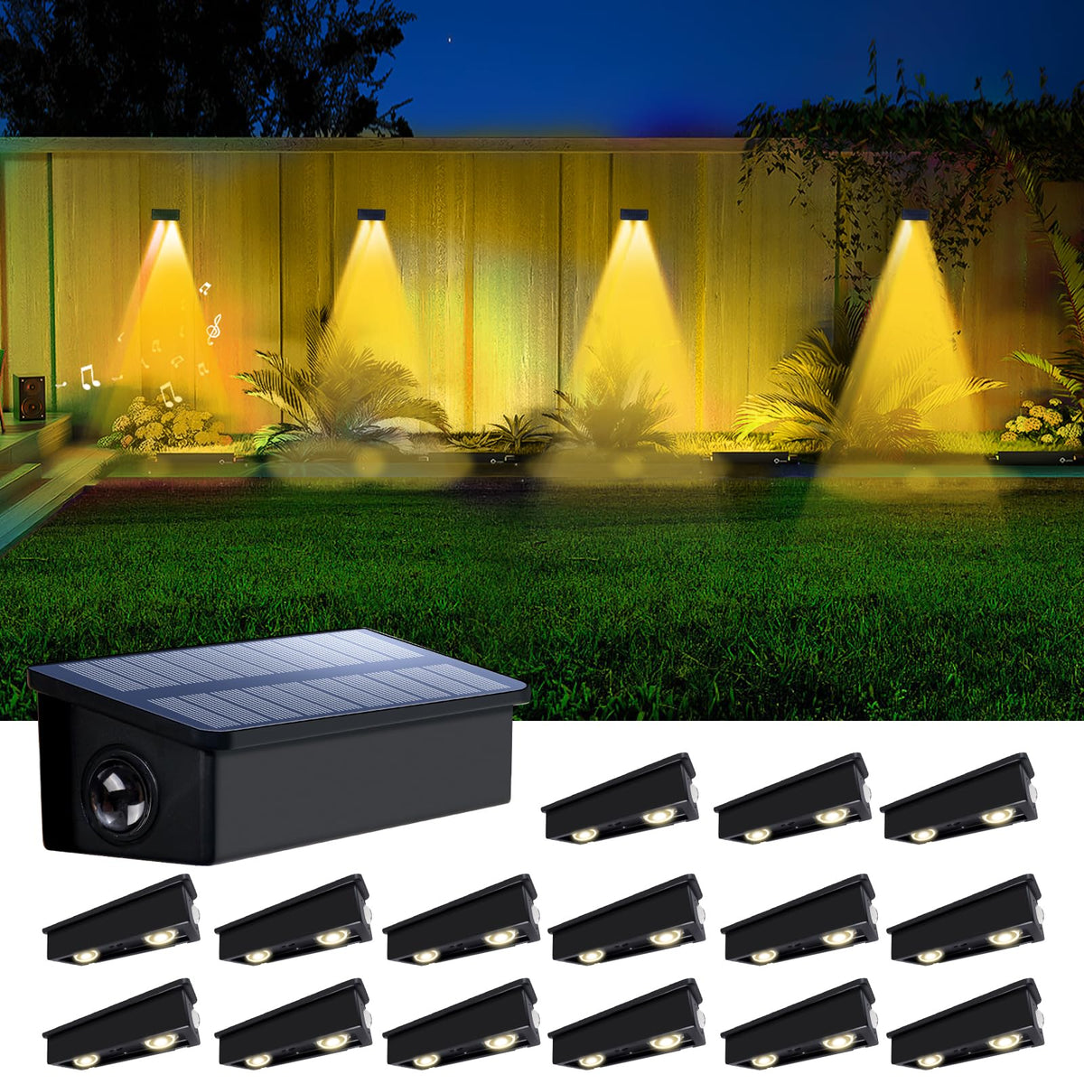 Solar Fence Lights Outdoor Waterproof LED Spot Lens for Step Wall Deck ...