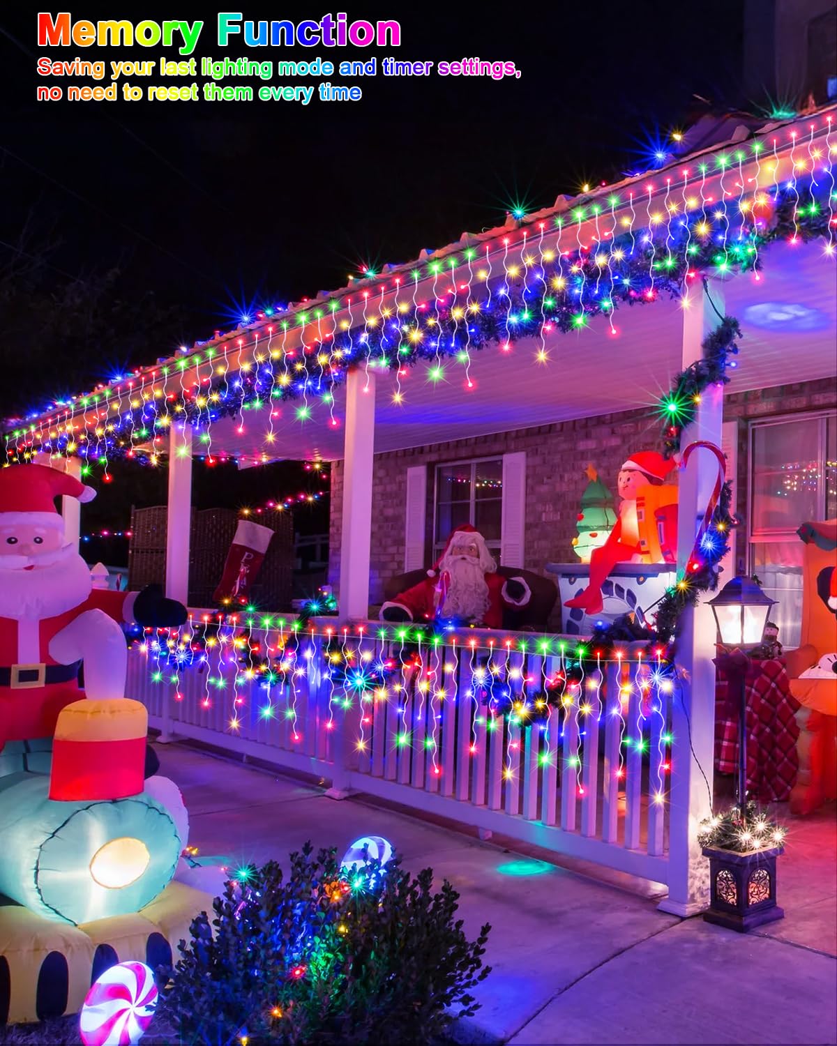 Jixxulvu 159 Ft Christmas Lights Outdoor, 1458 Led Waterproof Outside Christmas Lights Plug In, Timer & Memory, 8 Modes Fairy Li