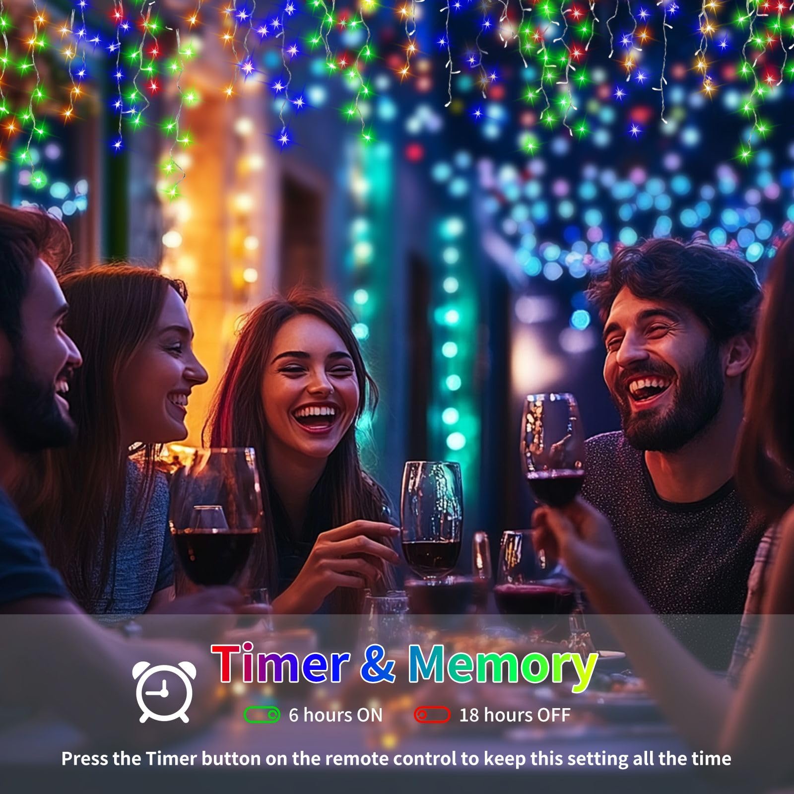 Icicle Christmas Lights For Outdoor, 75Ft 600 Led 8 Modes Led Icicle Twinkle Lights, Plug-In Icicle Lights Warm Multicolor 2In1