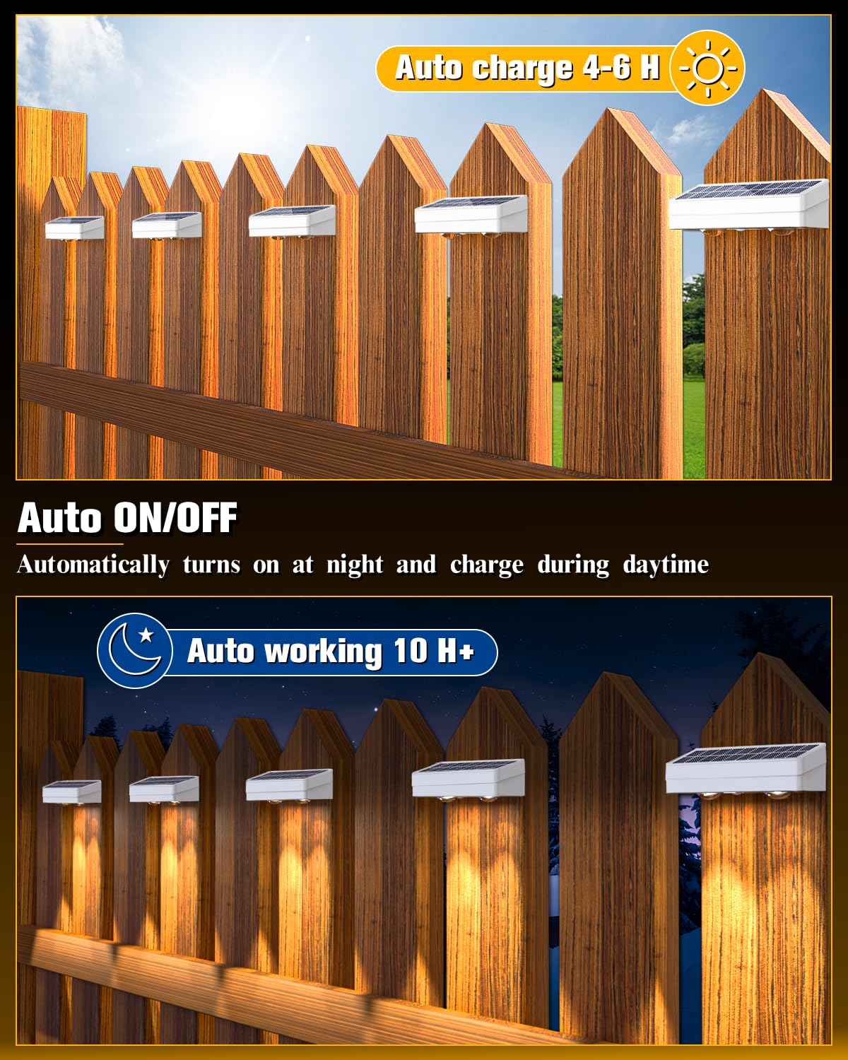 Jofios Solar Fence Lights 8 Pack, 50 Lumens Outdoor Fence Solar Lights With 12 Modes Rgb Color Glow Led Solar Lights Outdoor Wat