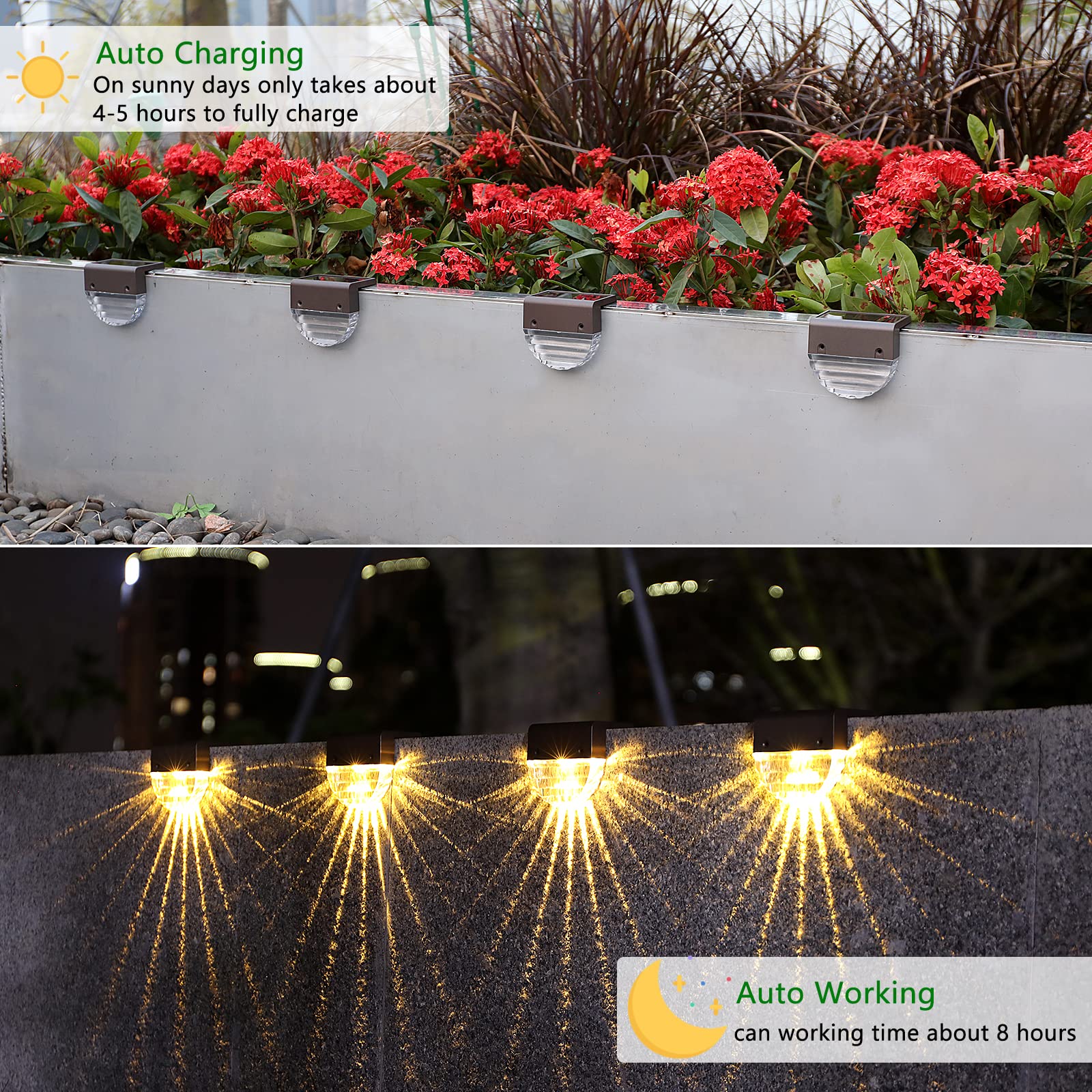 Solar Deck Lights, 6 Pack Waterproof Led Solar Lights Outdoor, Solar Step Lights Solar Fence Lights, Solar Lights For Outside, G