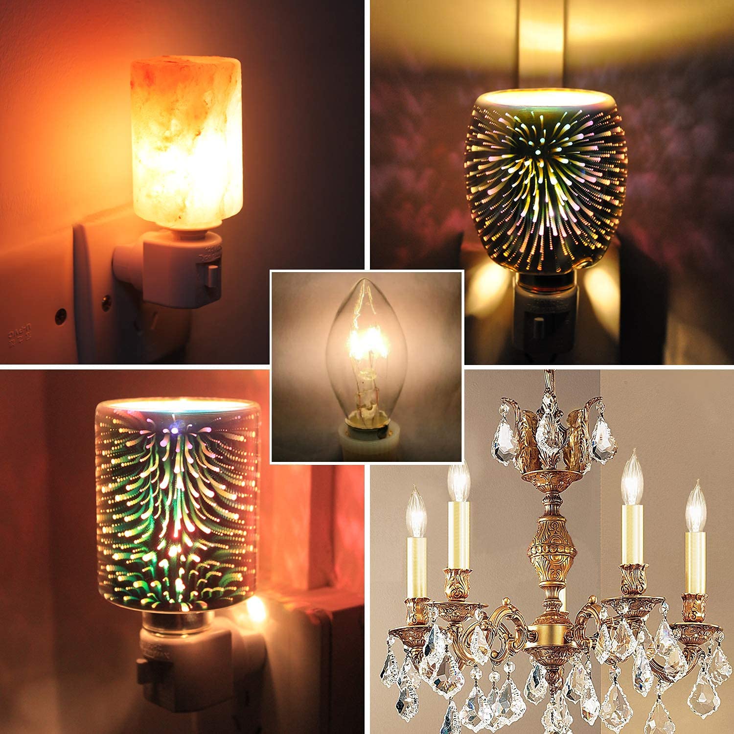 Doratale 25 Pack C7 Clear Replacement Bulbs, C7 Outdoor Christmas String Light Bulbs, 5 W Night Light Bulbs Incandescent Bulbs F