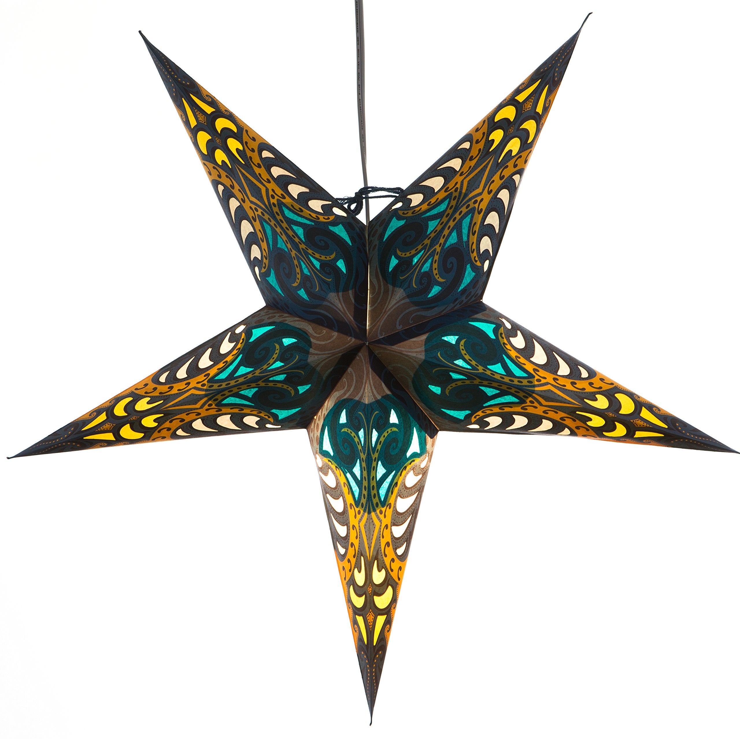 Blue Obsession Paper Star Lantern With 12 Foot Power Cord Included