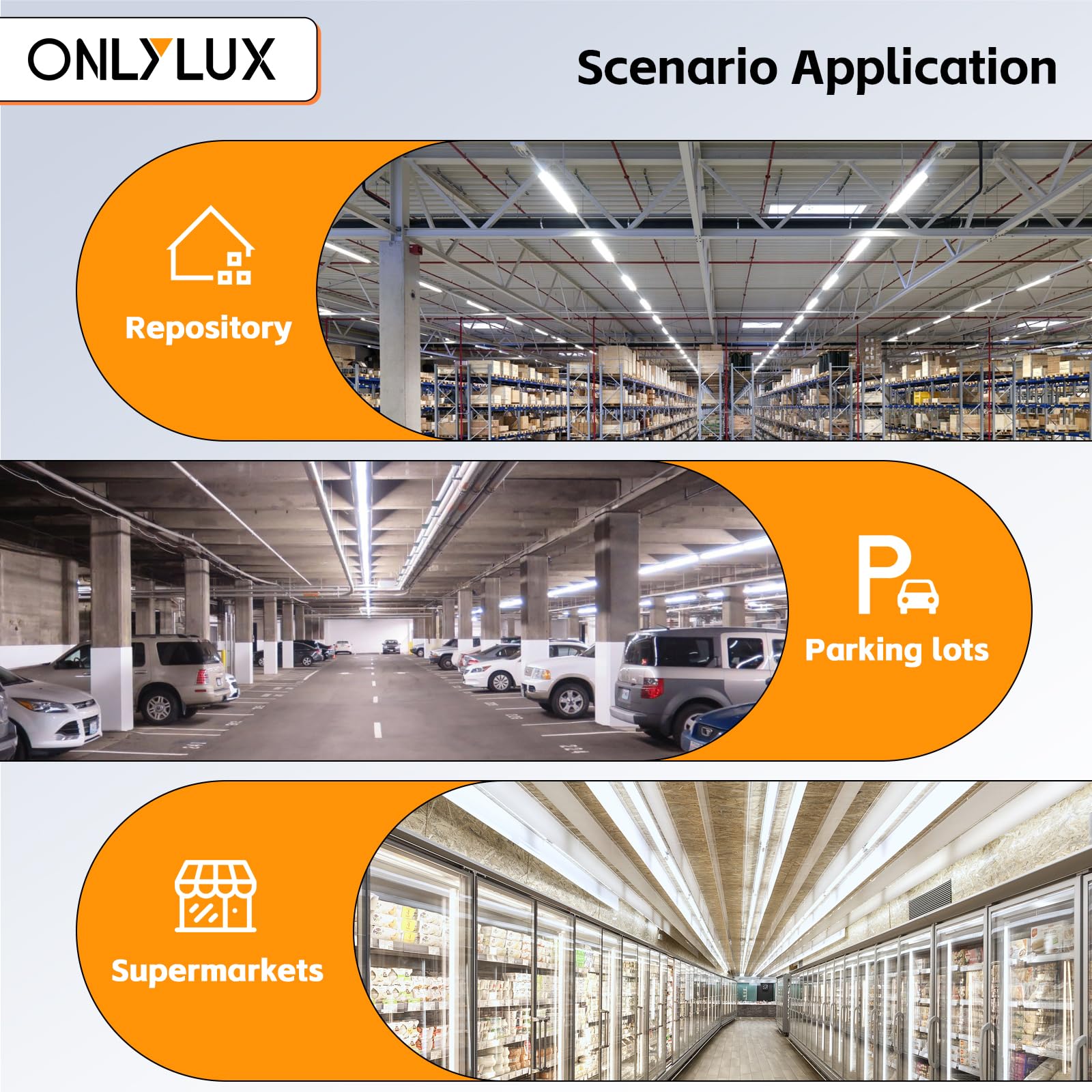 Onlylux 8Ft Led Bulbs,Led Tube Light 8 Foot 45W 6000Lm 6500K, Super Bright,T8 T10 T12 Single Pin Fa8 Lights, Milky Cover,8 Foot