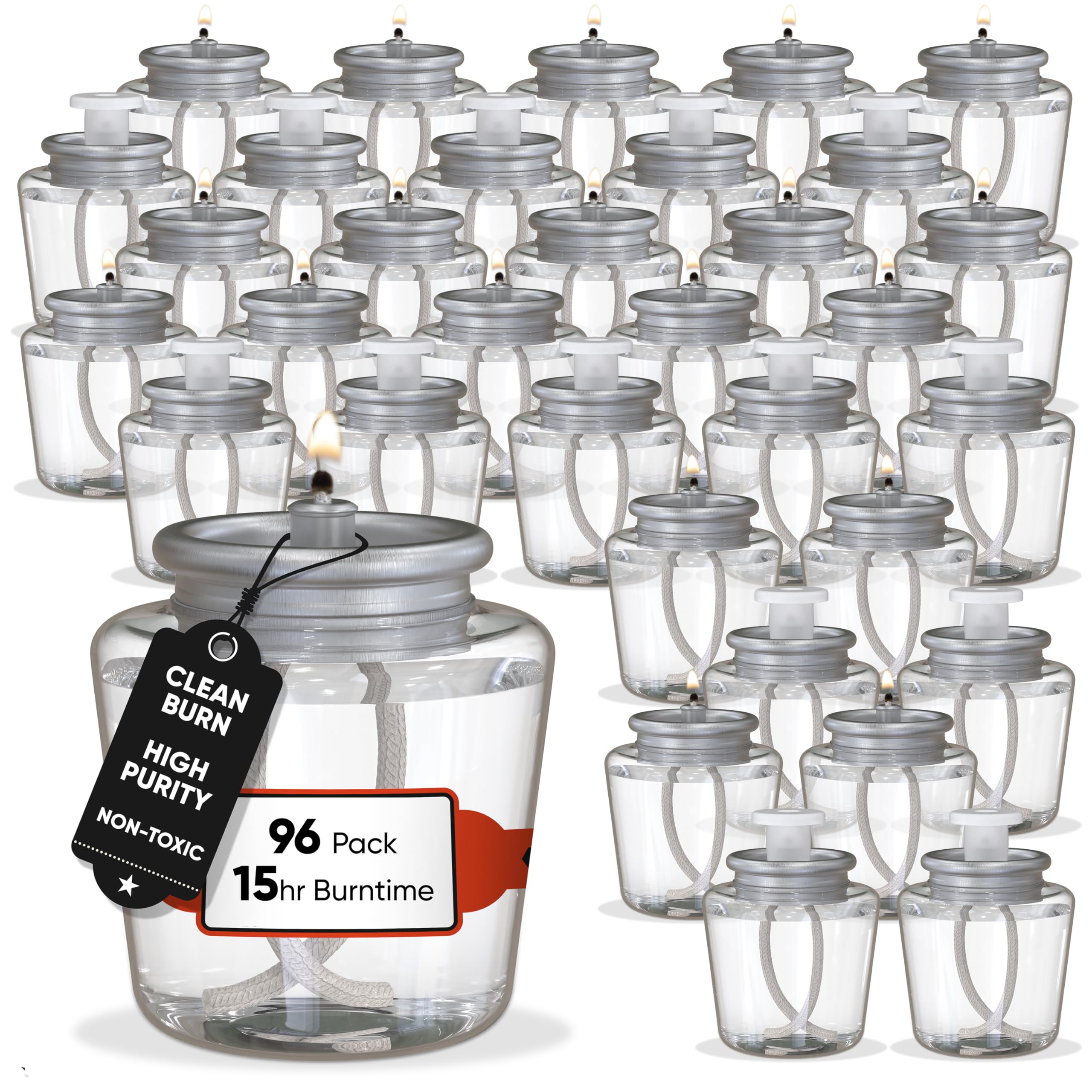 Candle Charisma Disposable Liquid Candles - Oil Tea Lights with Extended 15 Hour Burn Time - Dripless Liquid Candle, Smokeless C