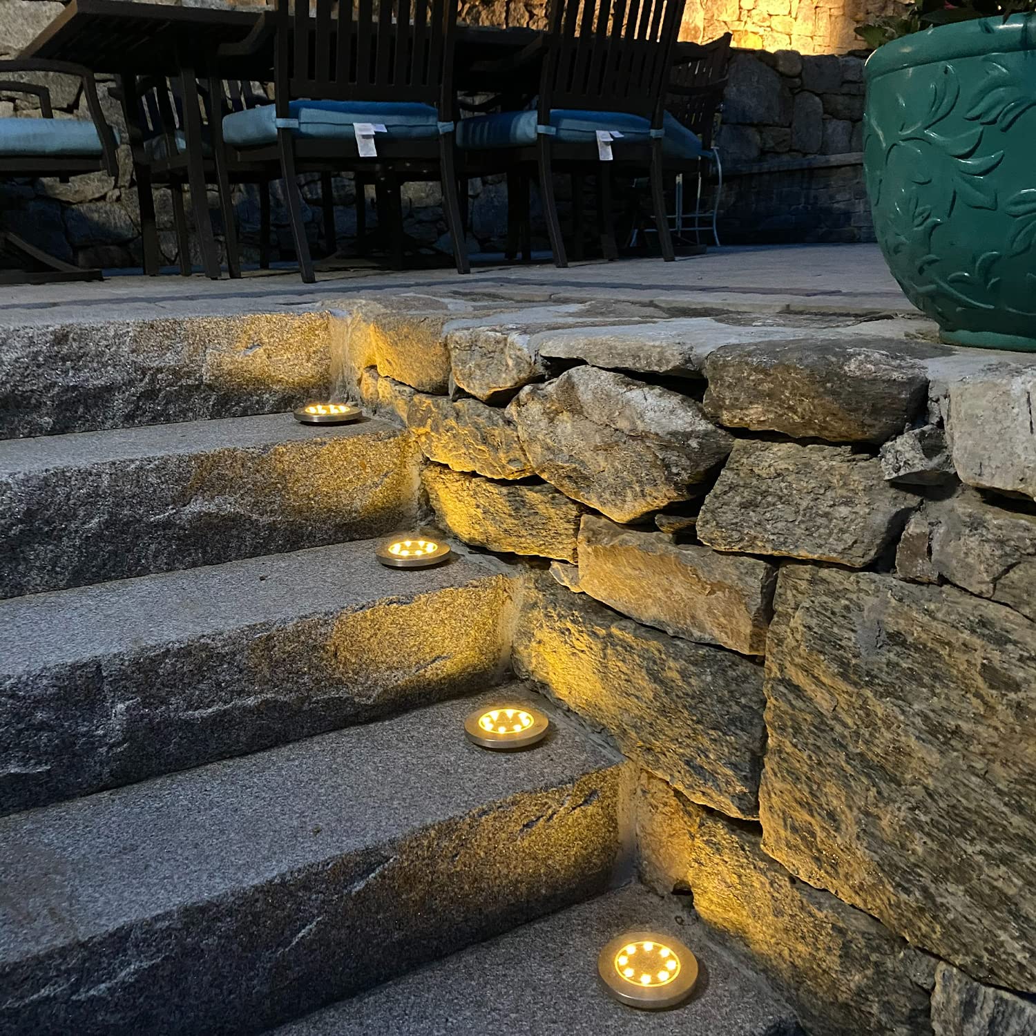 Yakalla 12 Pack Solar Outdoor Lights - Waterproof In-Ground Garden Decor, Warm White