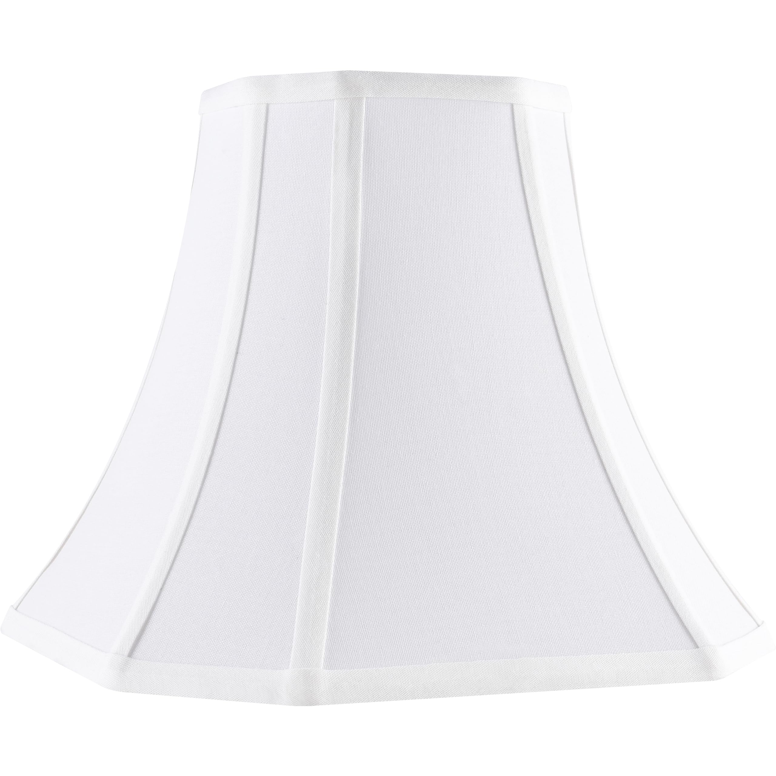 JERHOUS White-Ivory Square Cut Corner Bell Lamp Shade Medium Lampshade 6.5``Top×13``Bottom×10.6``Hight(Spider) Modern Lamp Shade for Table & Floor Lamp - Lampshade Replacement