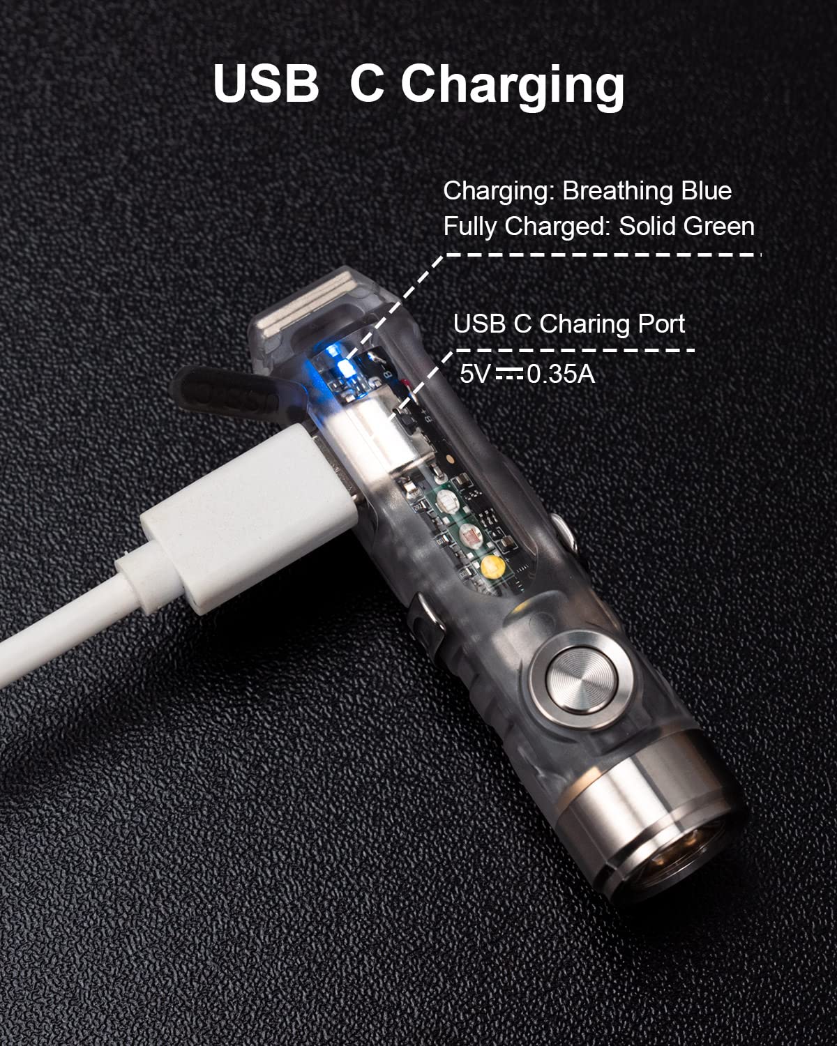 RovyVon A8 4th Gen Rechargeable EDC Flashlight, 650 Lumens, USB C, Keychain, A8G4