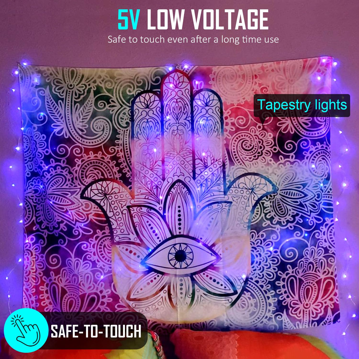 Homestarry Fairy Lights USB Plug 33ft 100LEDs Warm White Color Changing String Lights Model HS-16-002