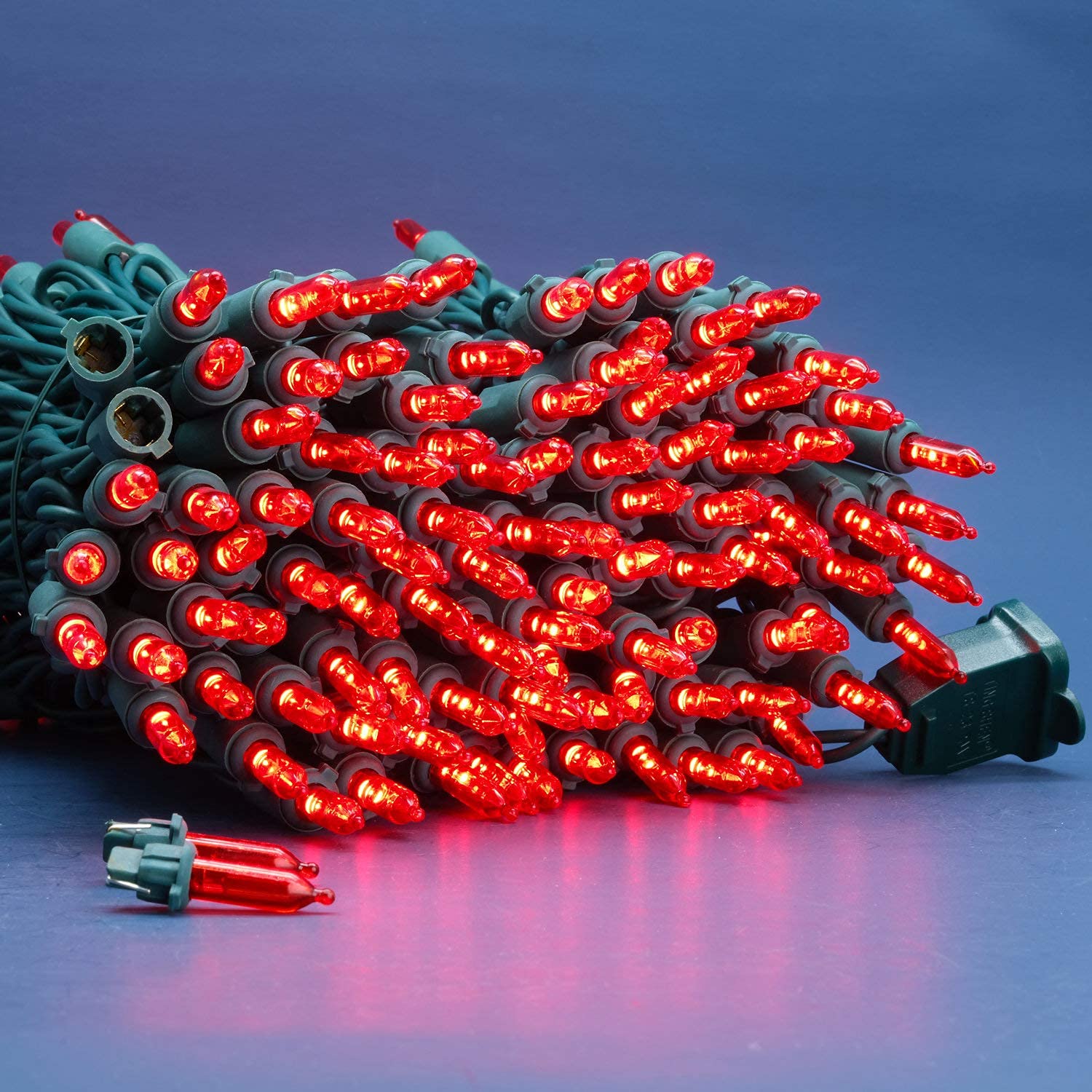 Sweet Shine 200 Count Red Led Christmas Lights, 66 Ft Green Wire, Ul Certified Holiday String Lights