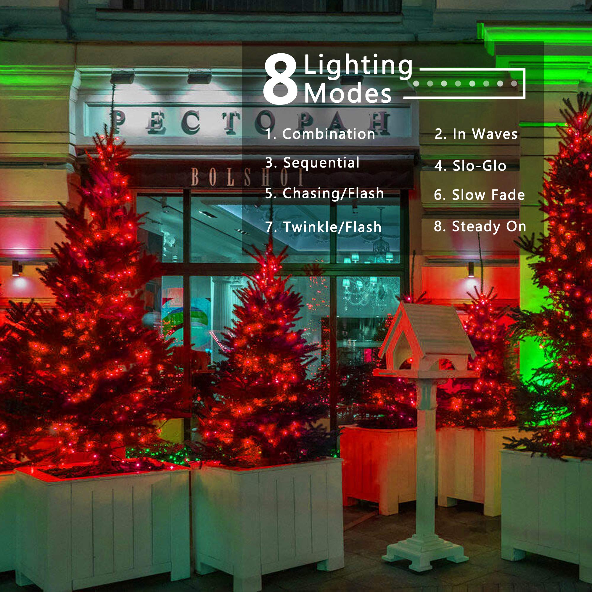 Brizled Red Christmas Lights, 240 LED String Lights, 78.74ft, Waterproof, 8 Modes, Outdoor/Indoor Decor, Model GP-SW290DC0209-IP44