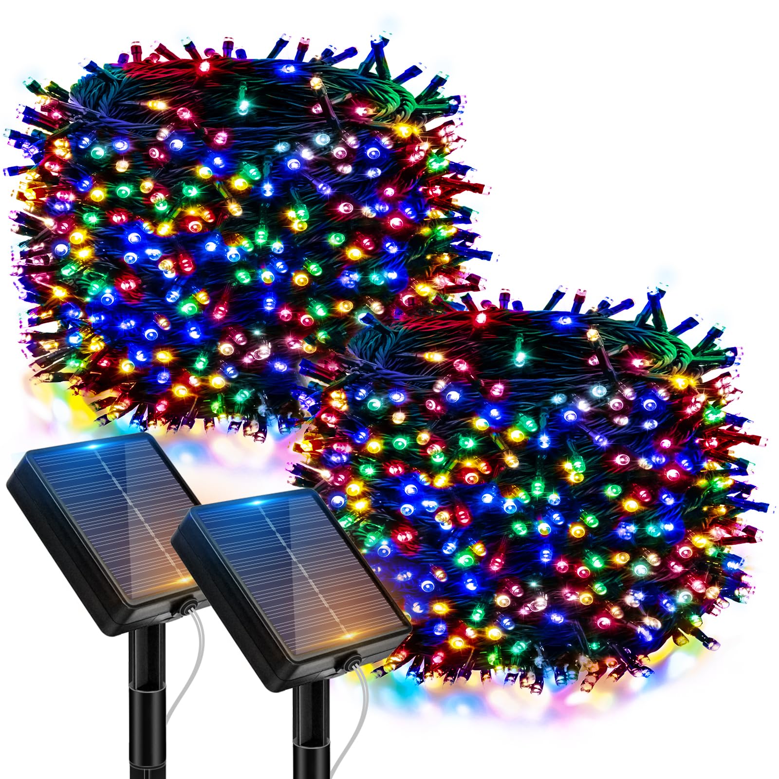 Btfarm 2 Pack Solar Christmas Lights Outdoor  Total 78Ft 240Led Solar String Lights Outside Waterproof  8 Modes Twinkle Tree Light Solar Powered For Xmas Garden Patio Party Wedding Decor  Multicolor